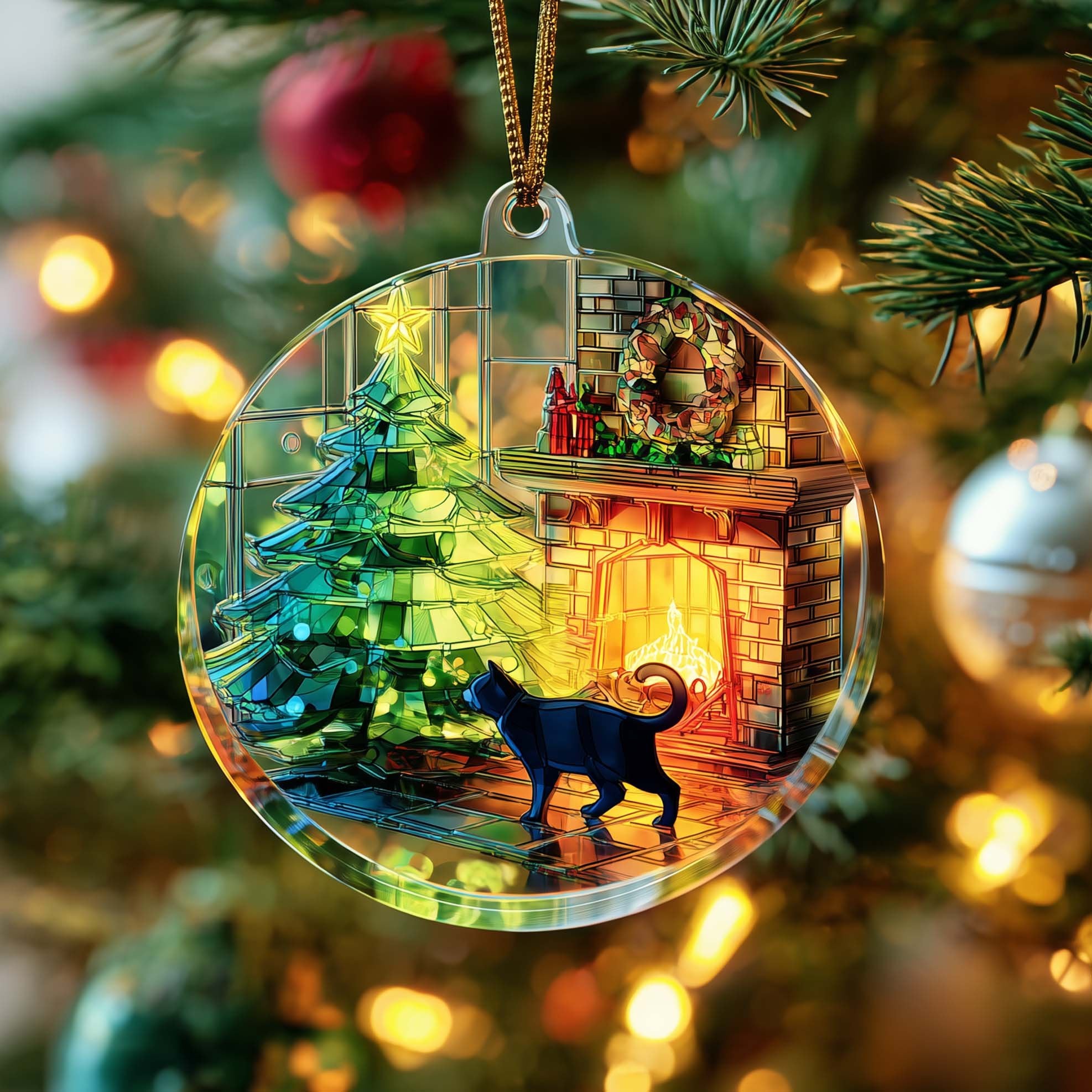 Cozy Cat Christmas Ornament