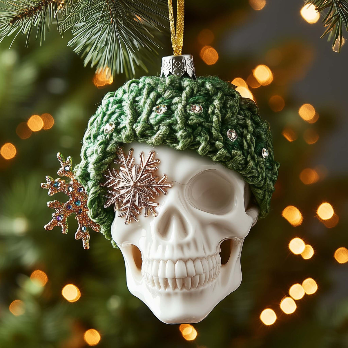 Beanie Skull Christmas Ornament