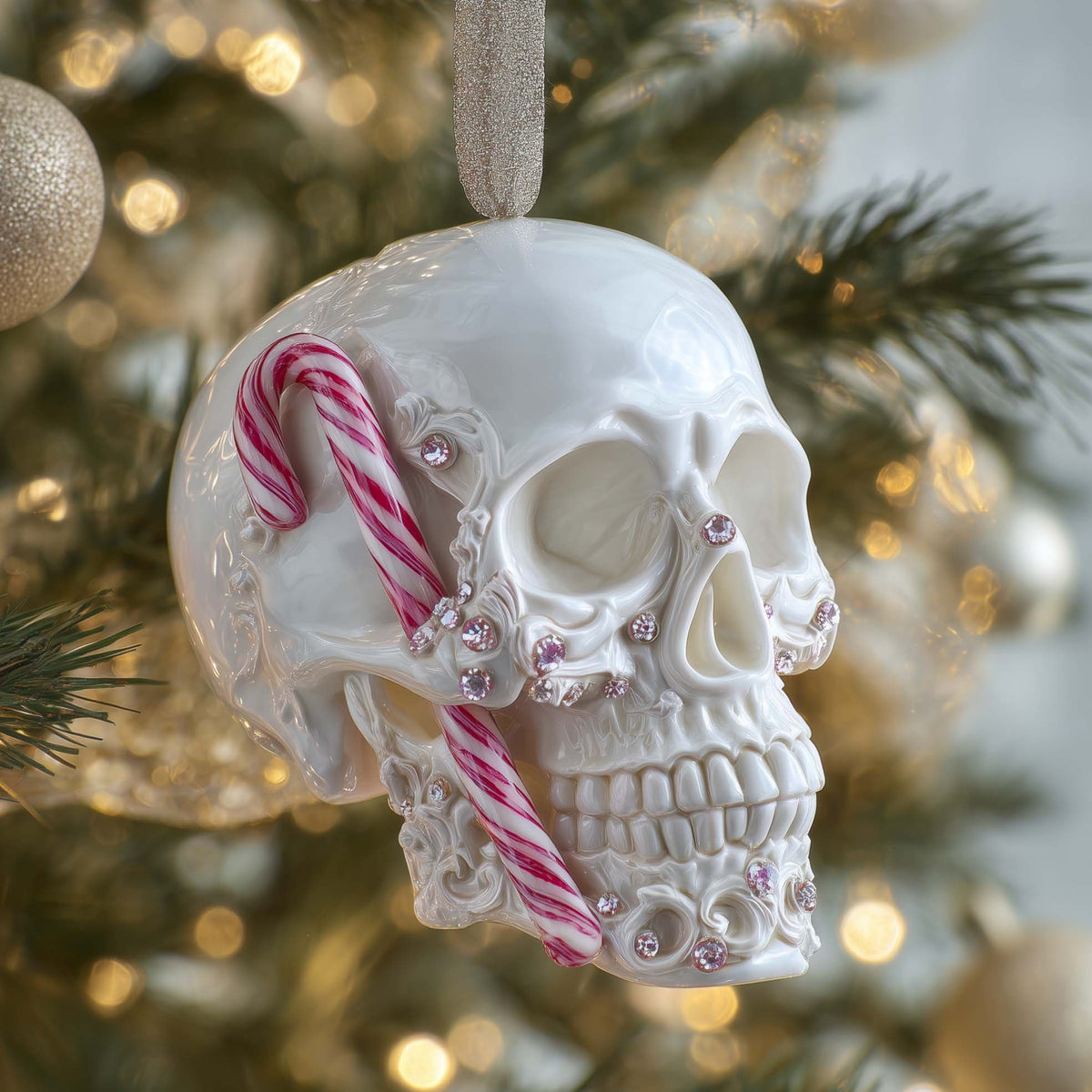 Candy Skull Christmas Ornament