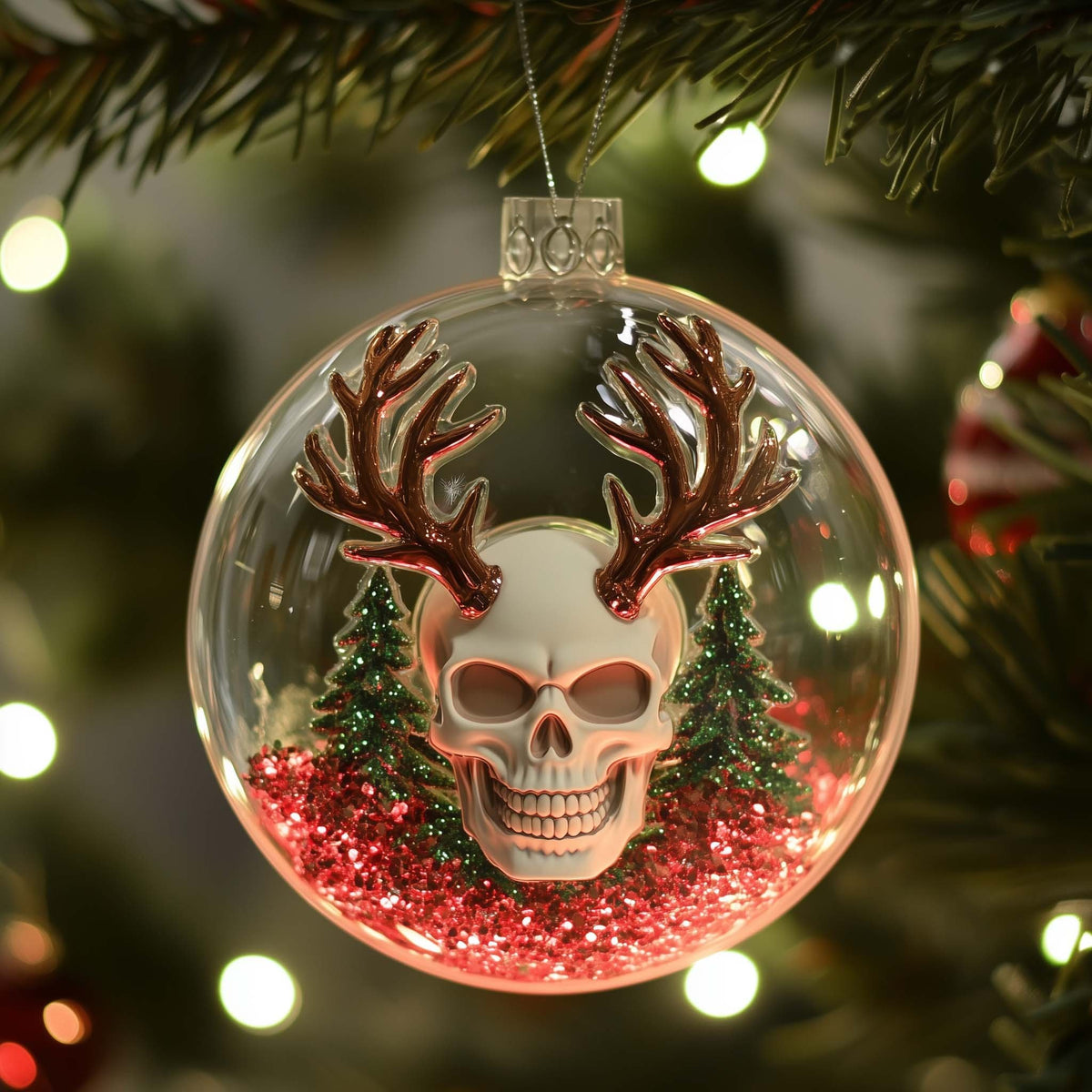 Reindeer Skull Christmas Ornament