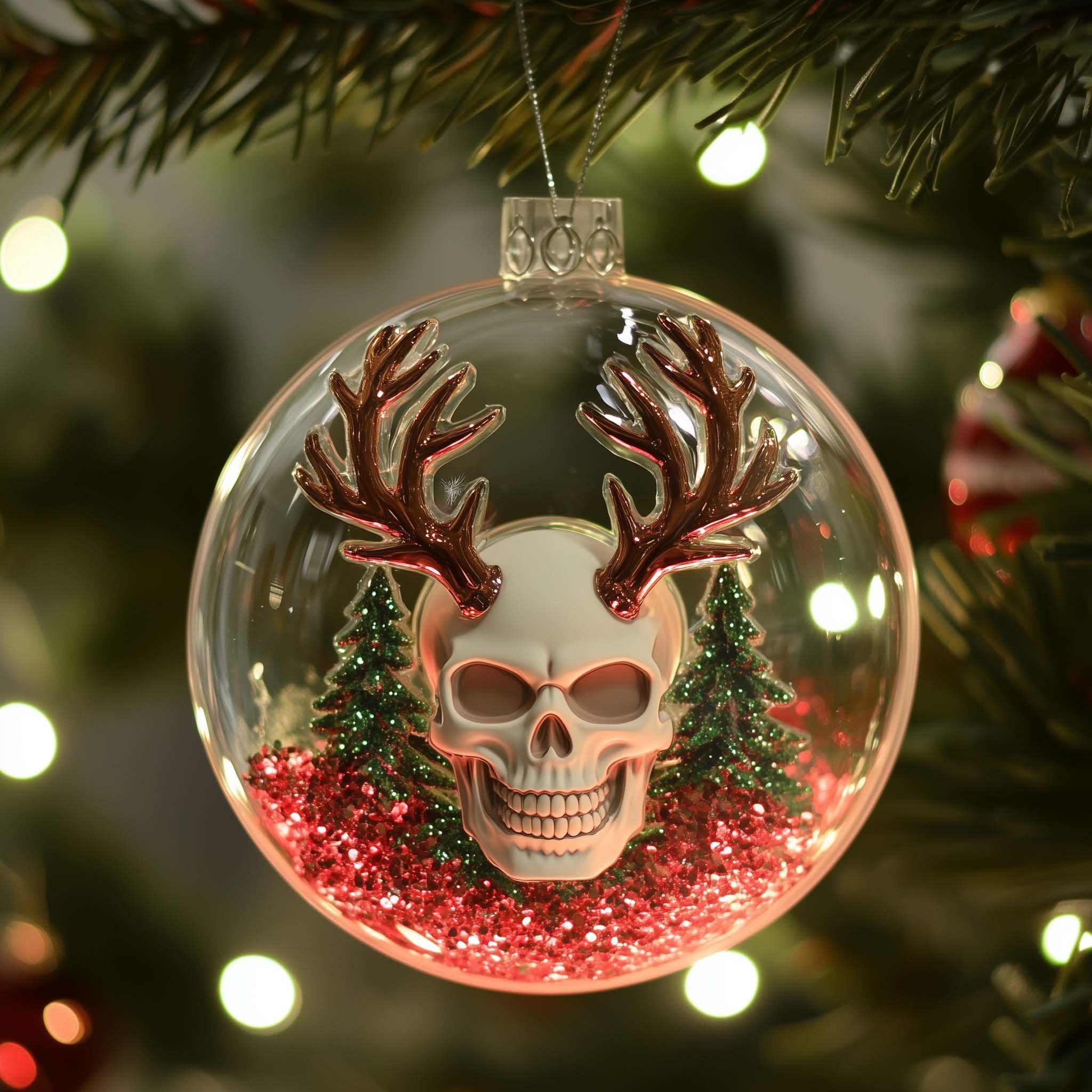 Reindeer Skull Christmas Ornament