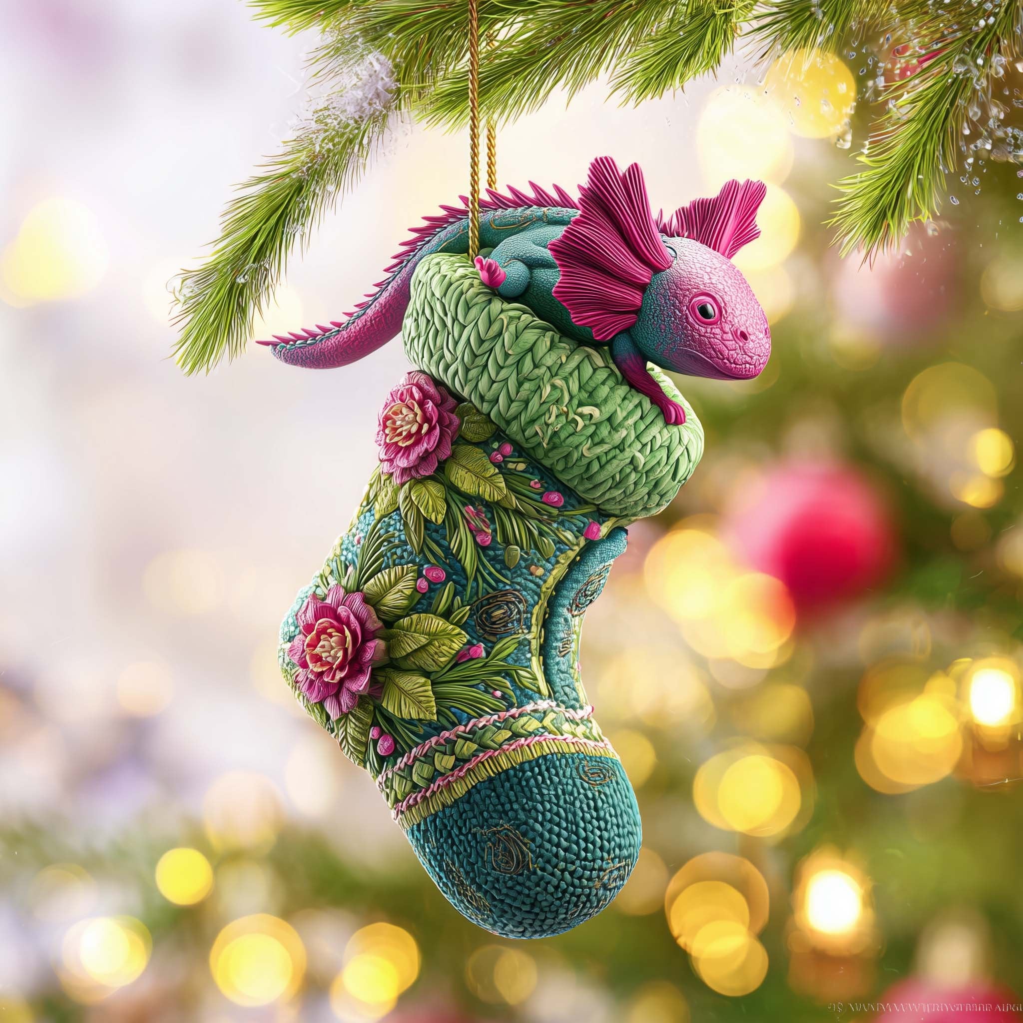 Axolotl Christmas Ornament