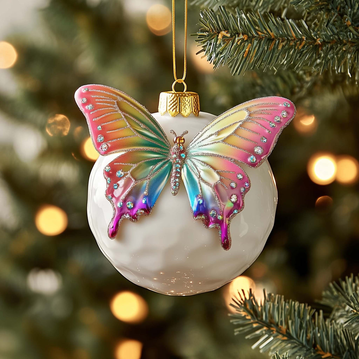 Jeweled Bauble Christmas Ornament