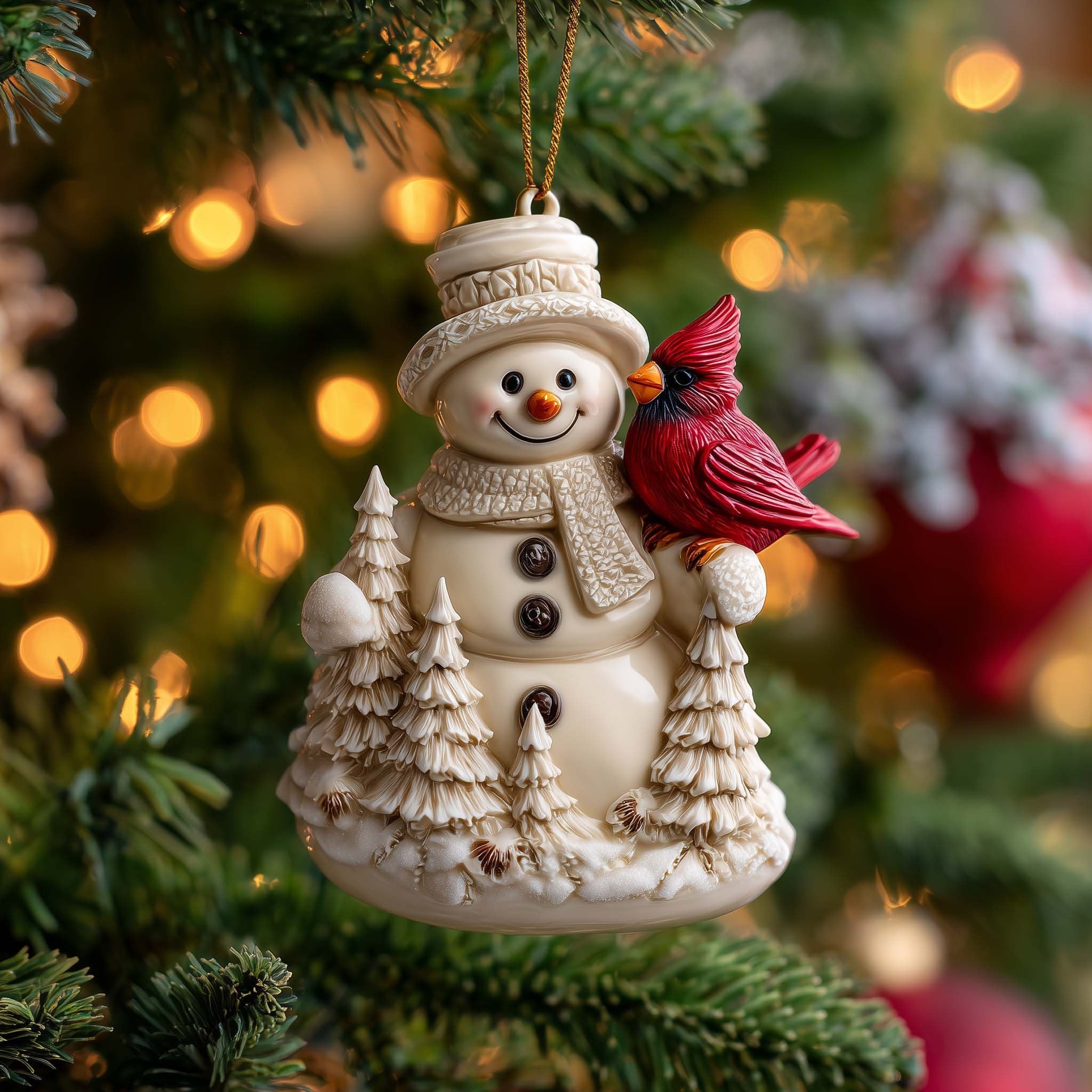 Forest Snowman Christmas Ornament