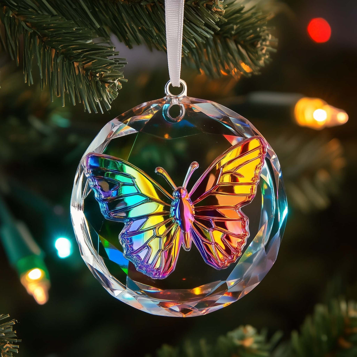 Crystal Butterfly Christmas Ornament