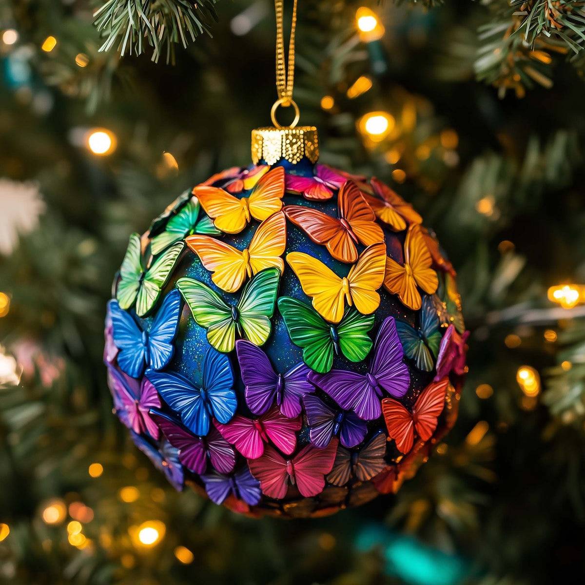 Rainbow Cluster Christmas Ornament