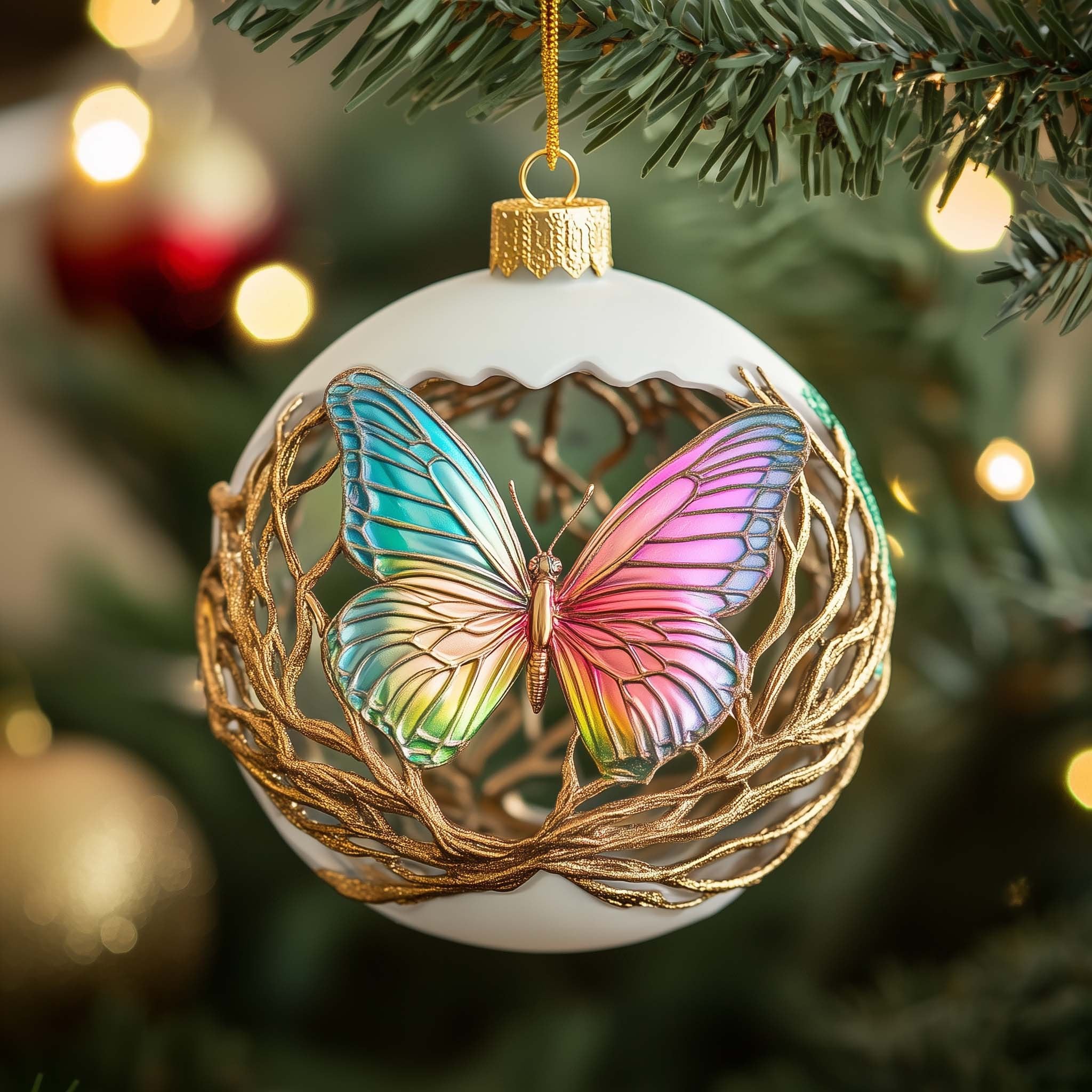Nested Butterfly Christmas Ornament
