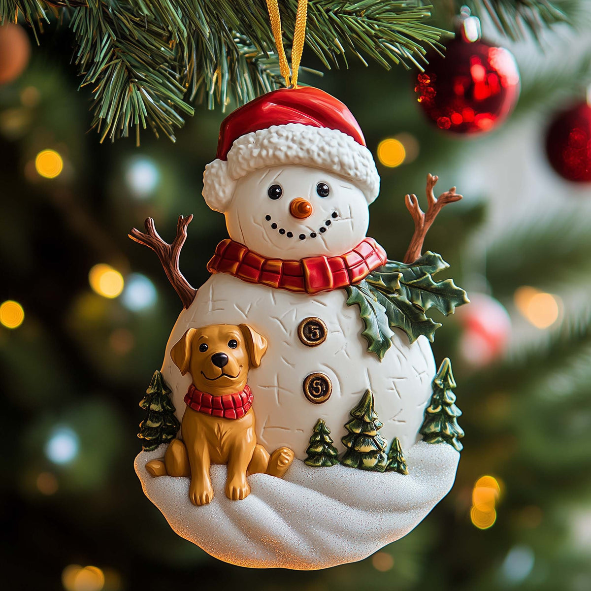 Snowman Pup Christmas Ornament