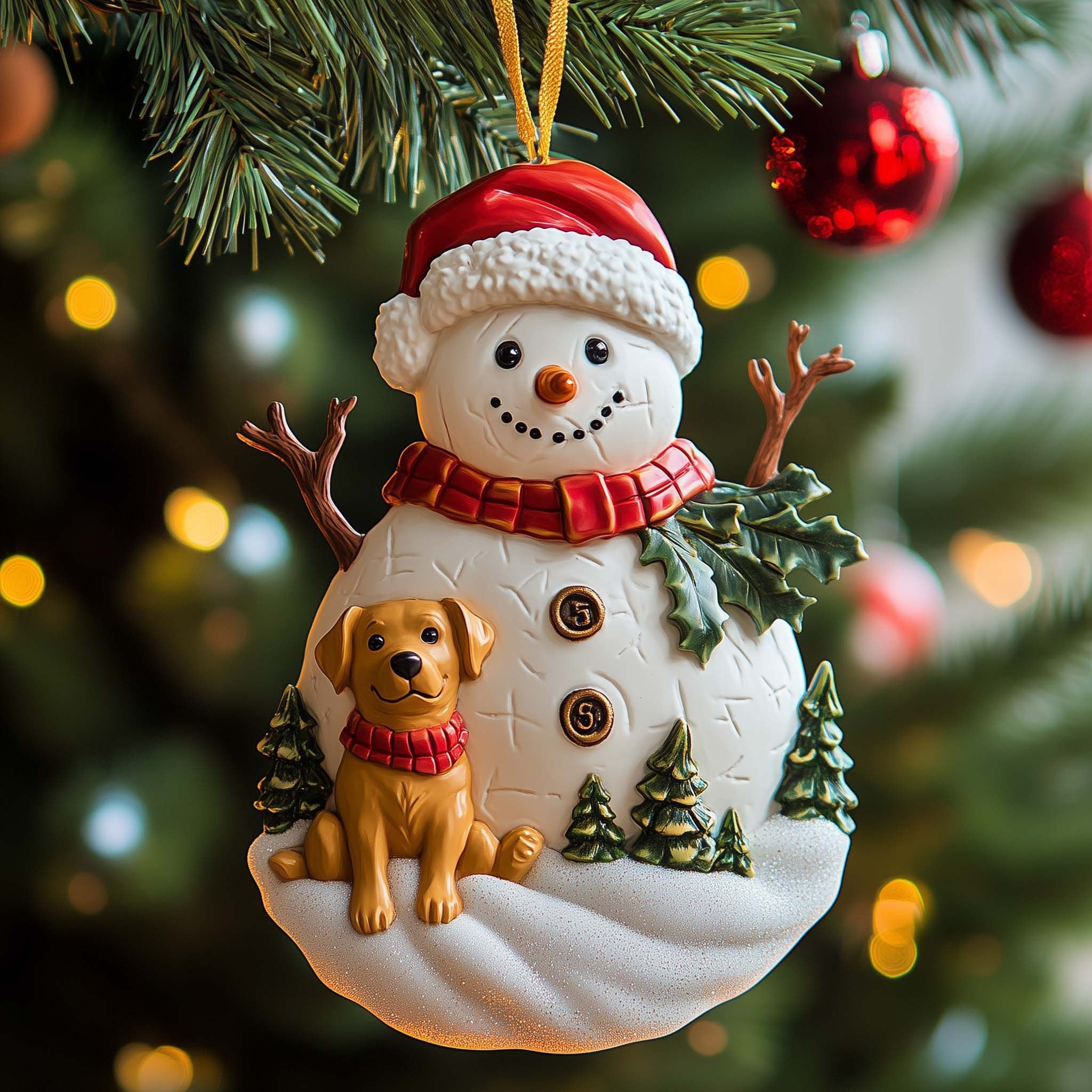 Snowman Pup Christmas Ornament