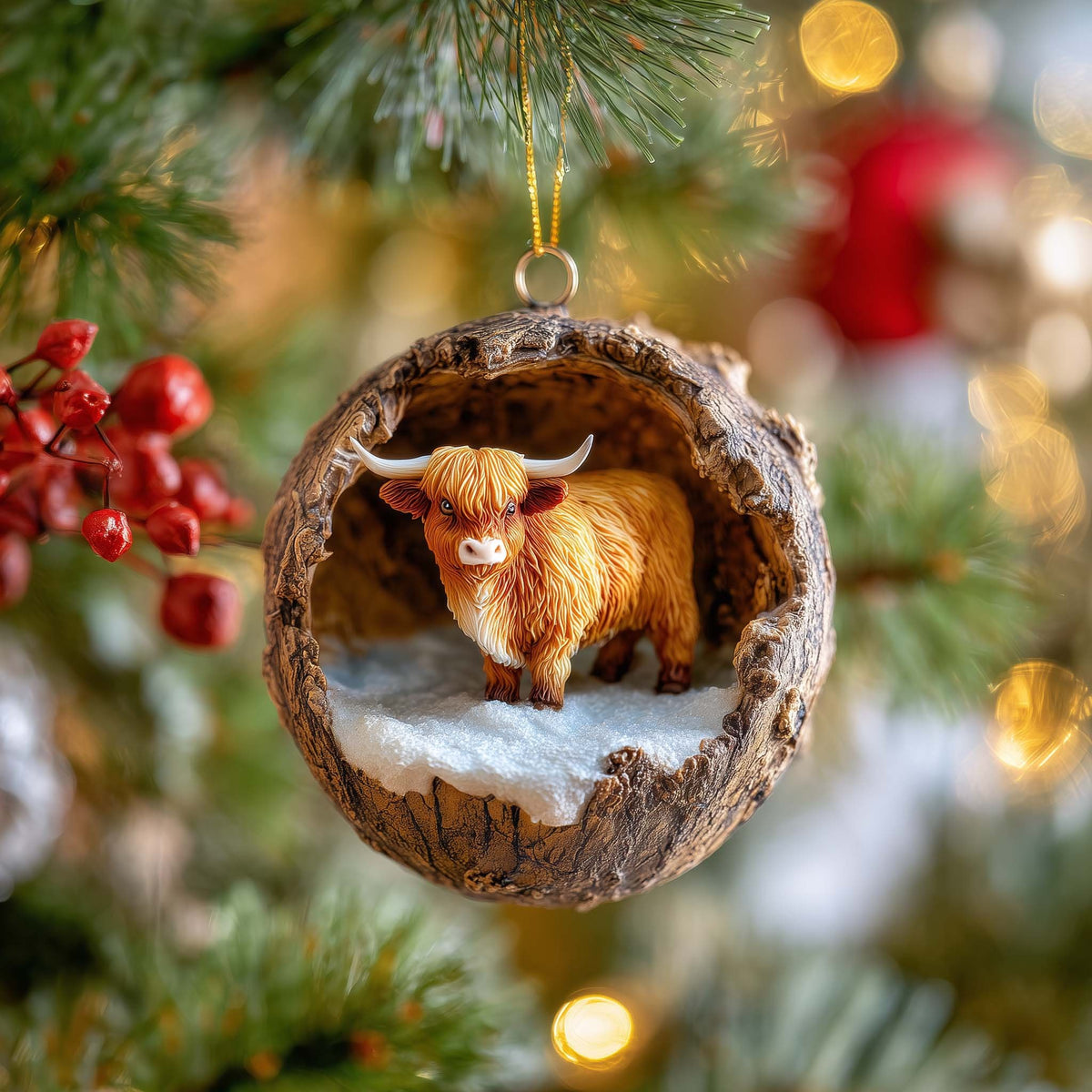Shell Cow Christmas Ornament