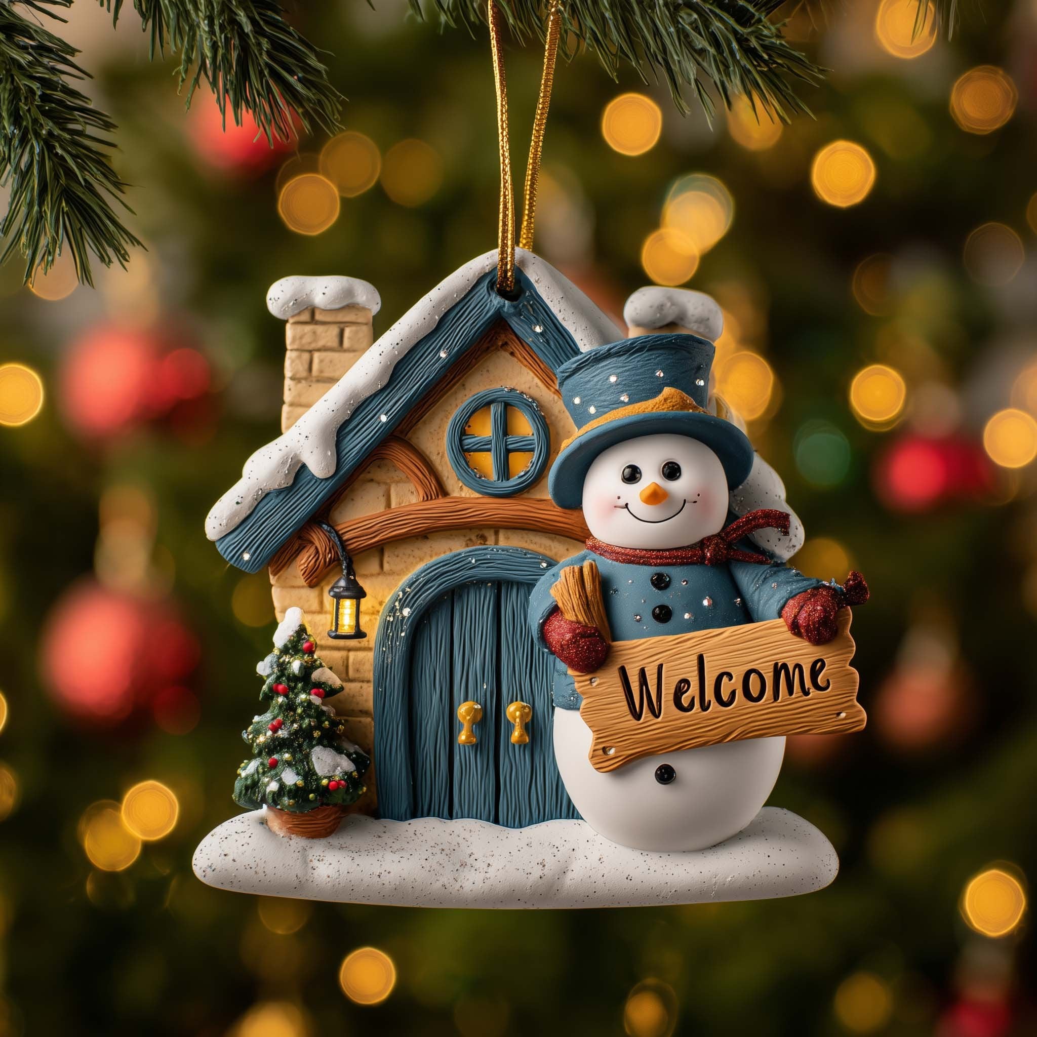 Welcome Snowman Christmas Ornament
