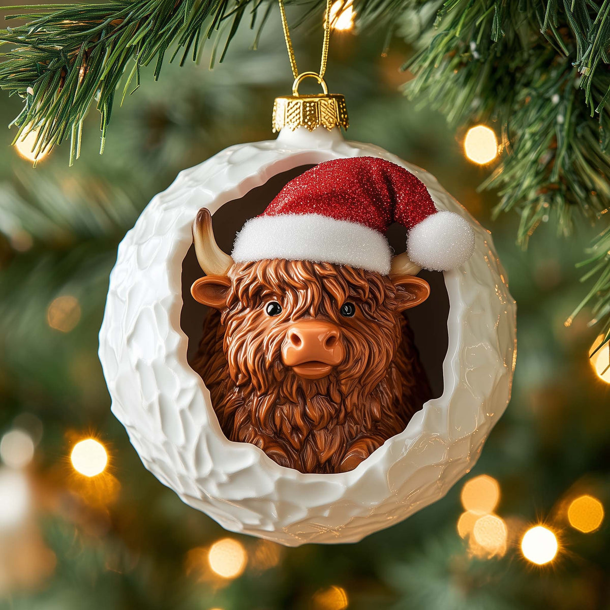 Santa Cow Christmas Ornament