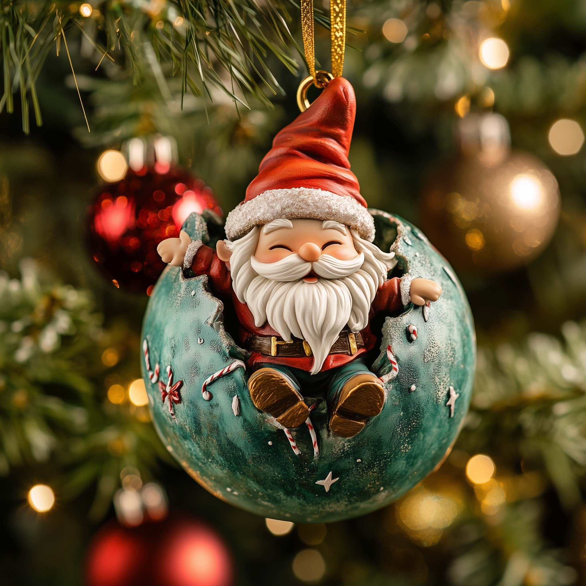 Hatching Santa Christmas Ornament