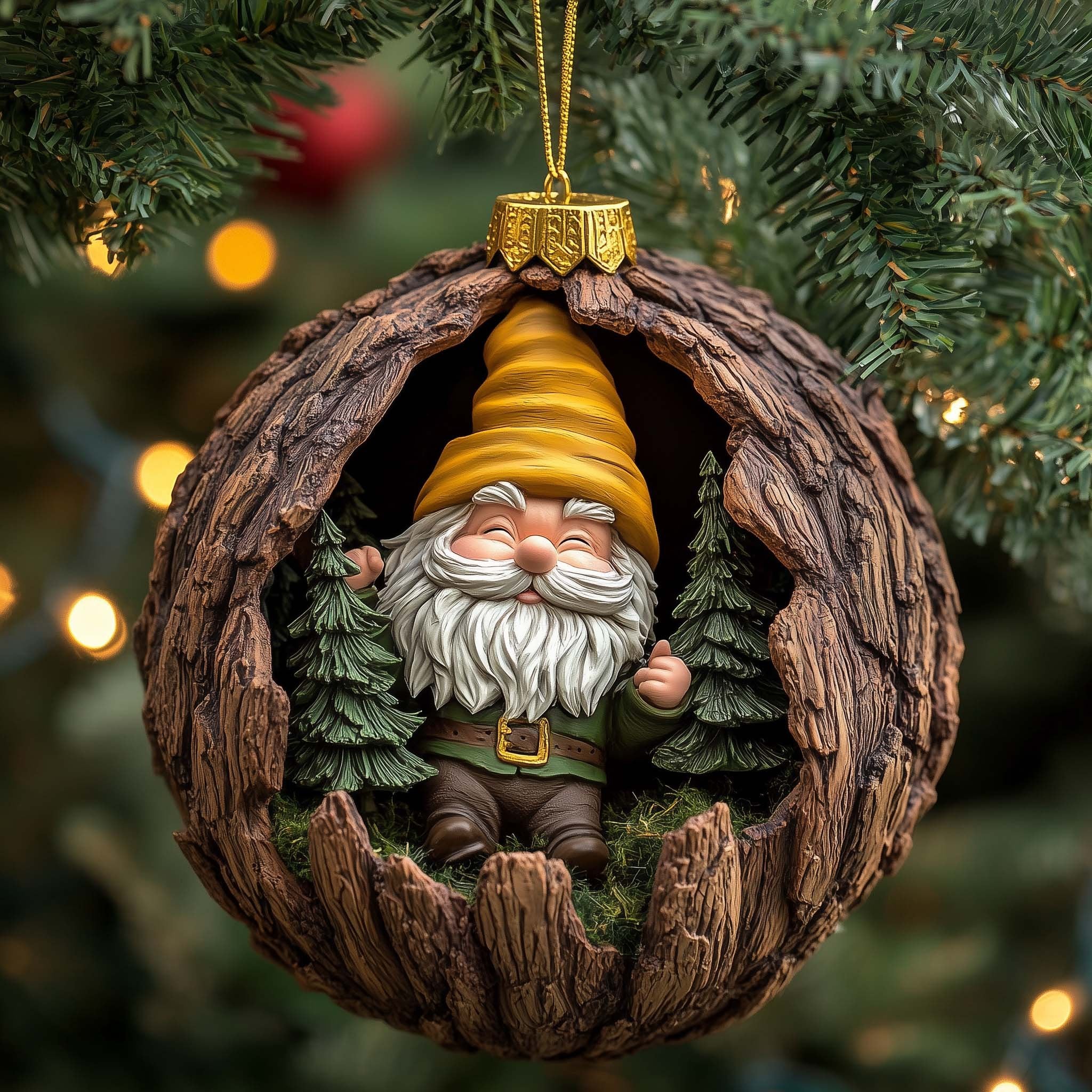 Bark Gnome Christmas Ornament