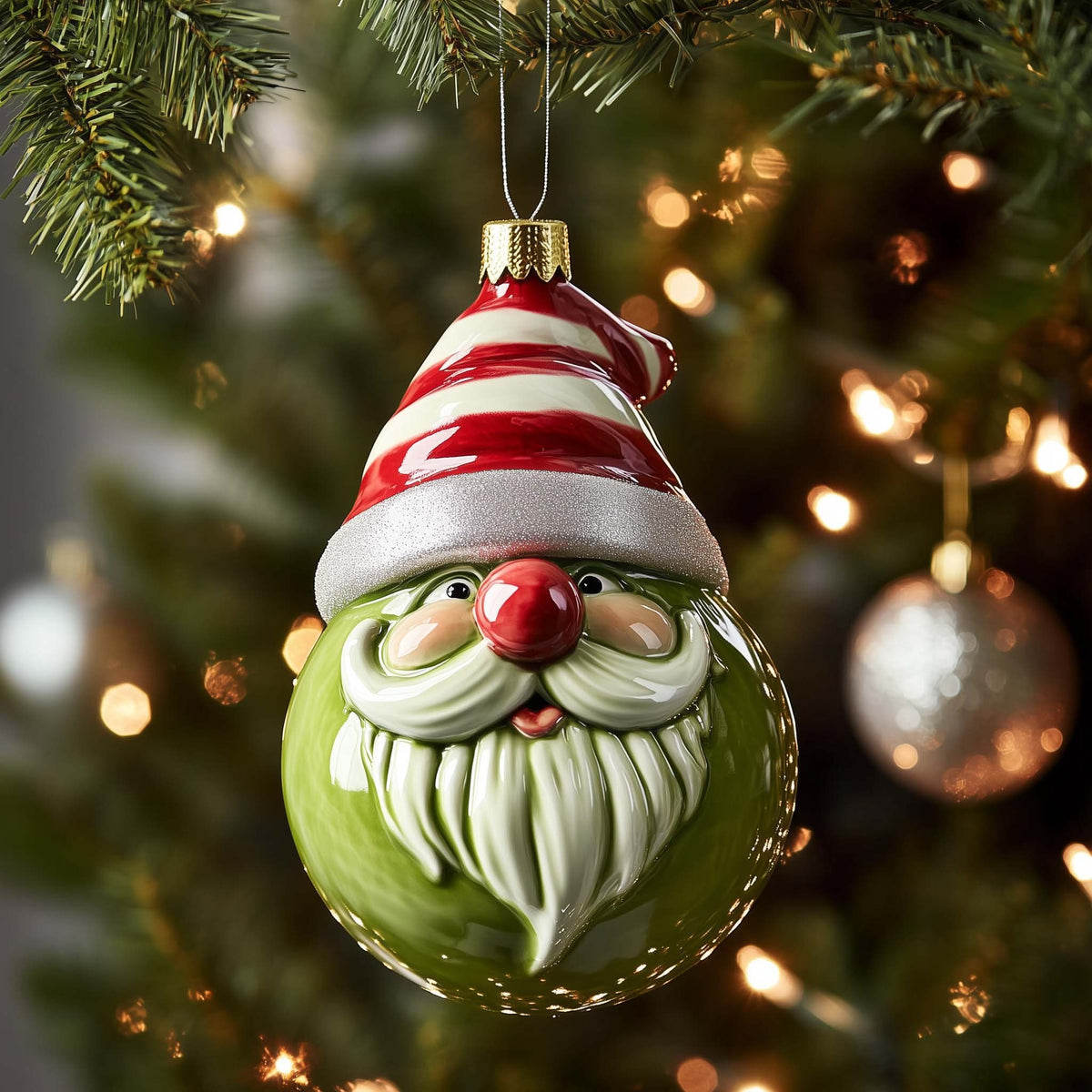 Green Gnome Christmas Ornament