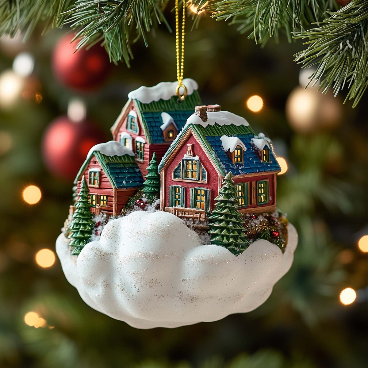 Cloud Village Christmas Ornament