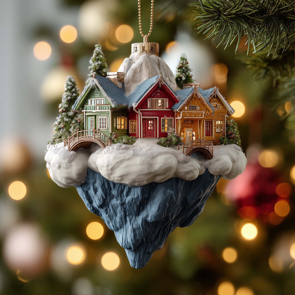 Floating Village Christmas Ornament