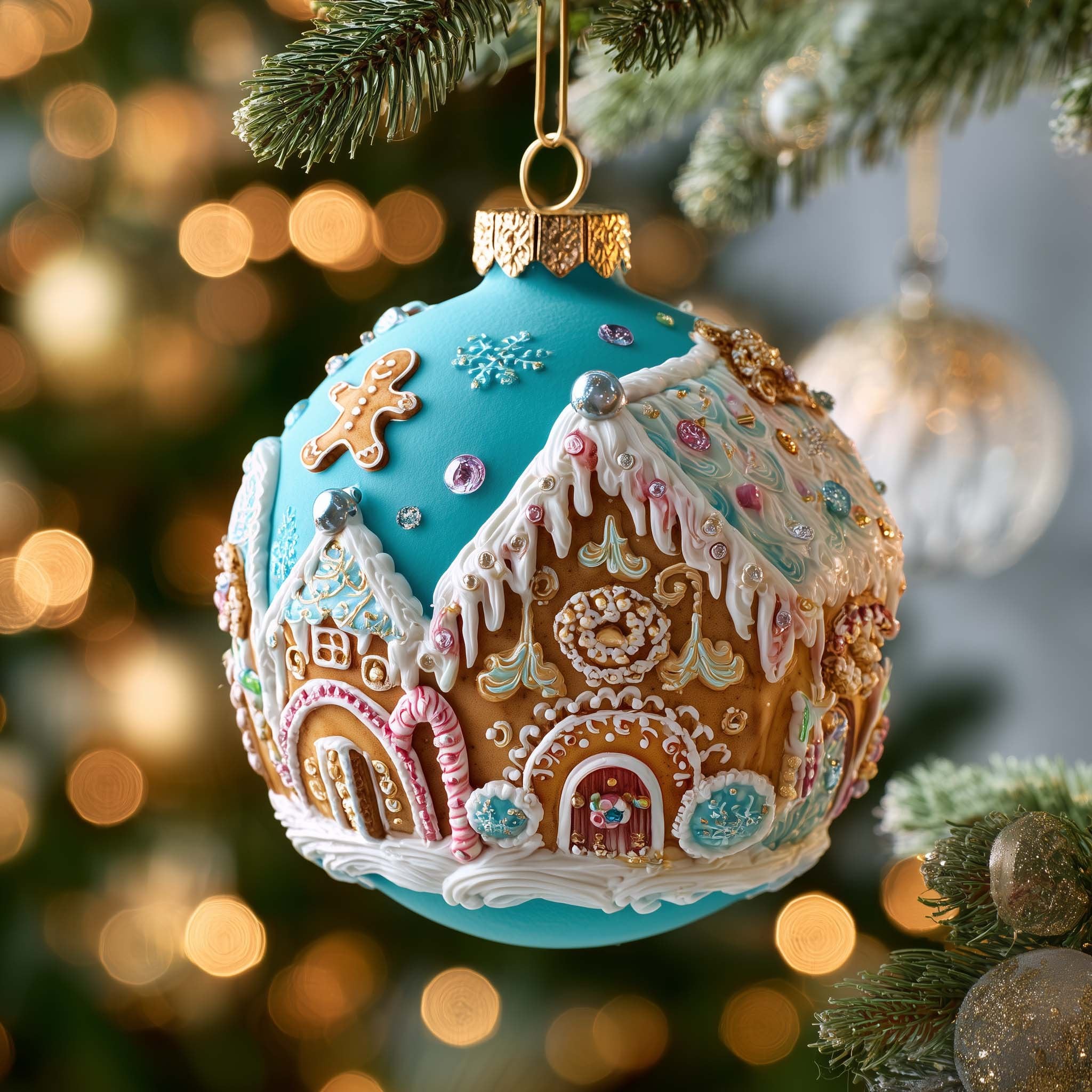Gingerbread Village Christmas Ornament