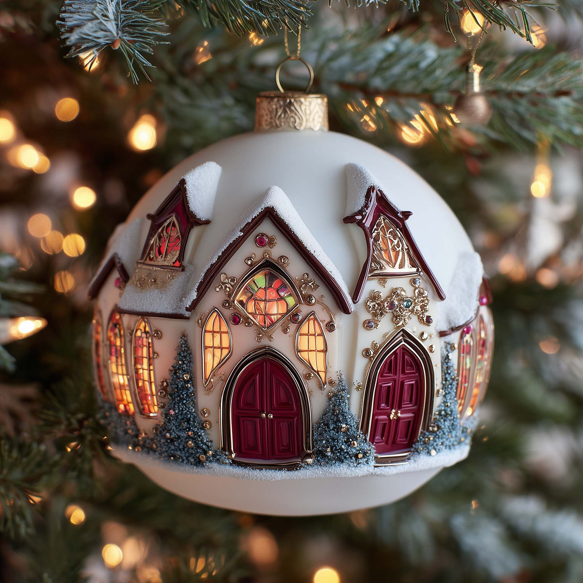 Gothic Church Christmas Ornament