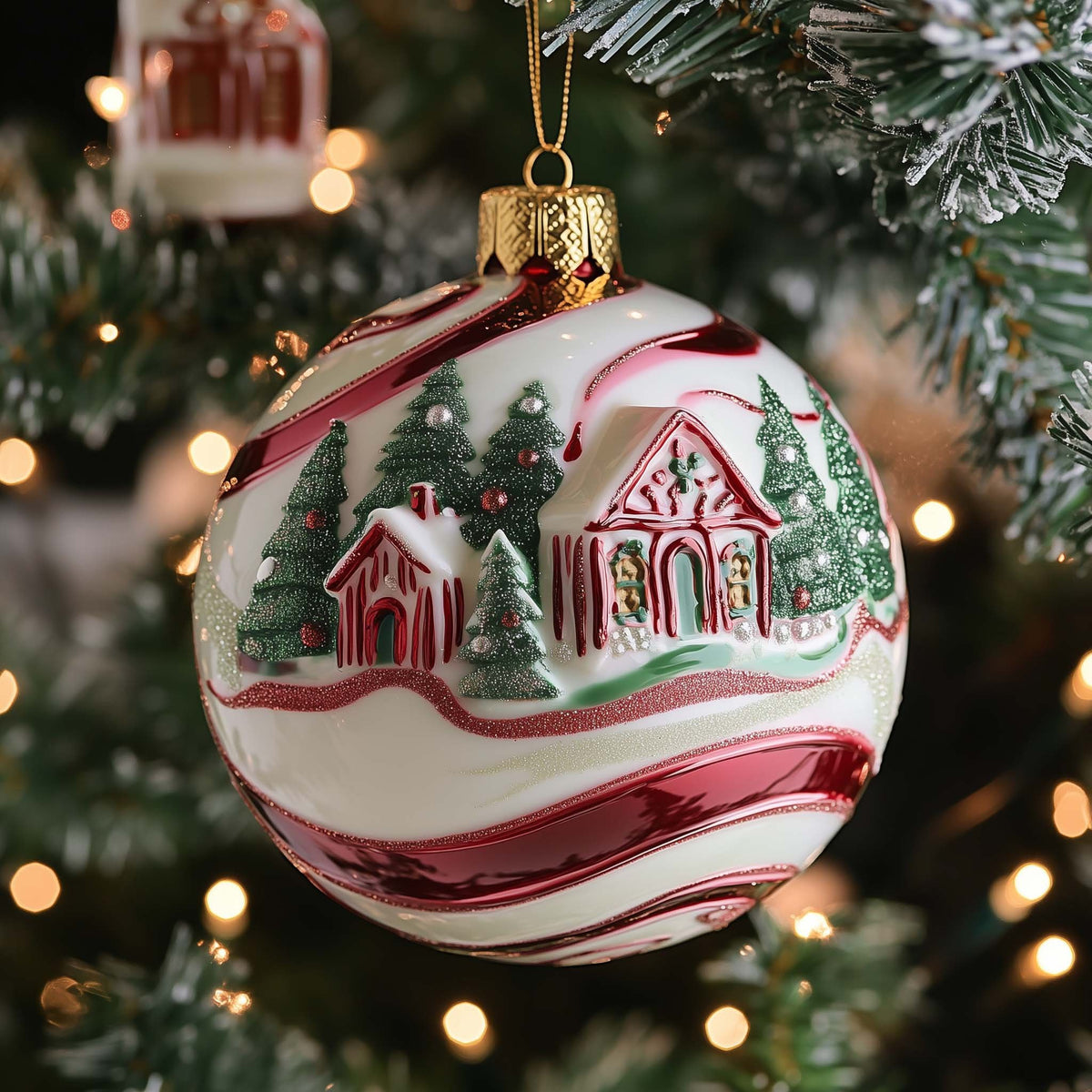 Gingerbread Swirl Christmas Ornament