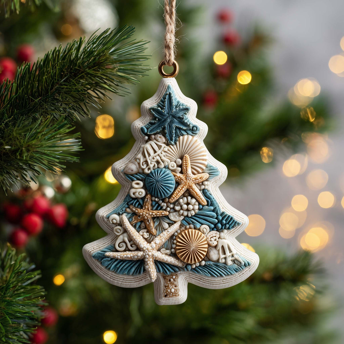 Coastal Tree Christmas Ornament