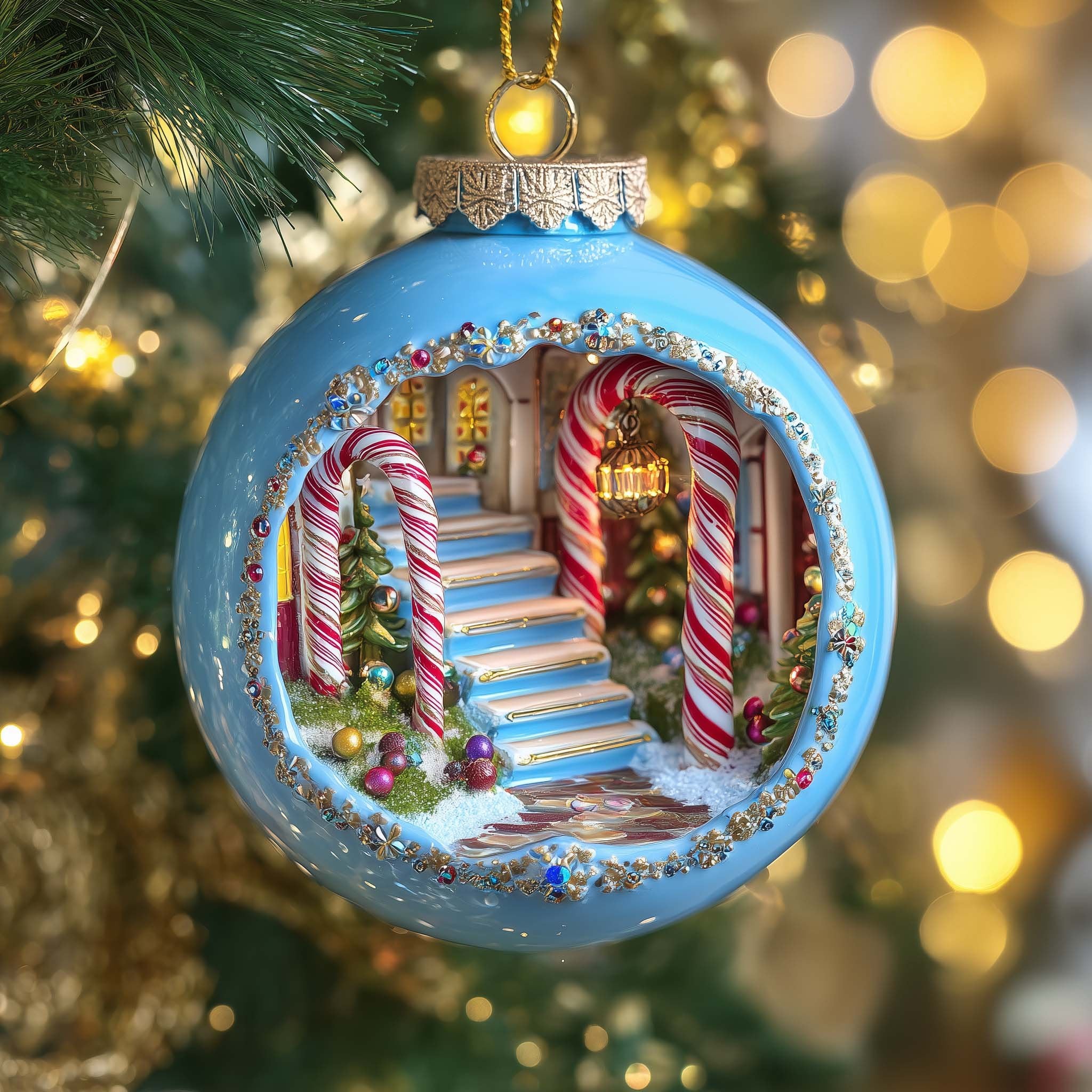 Candy Staircase Christmas Ornament
