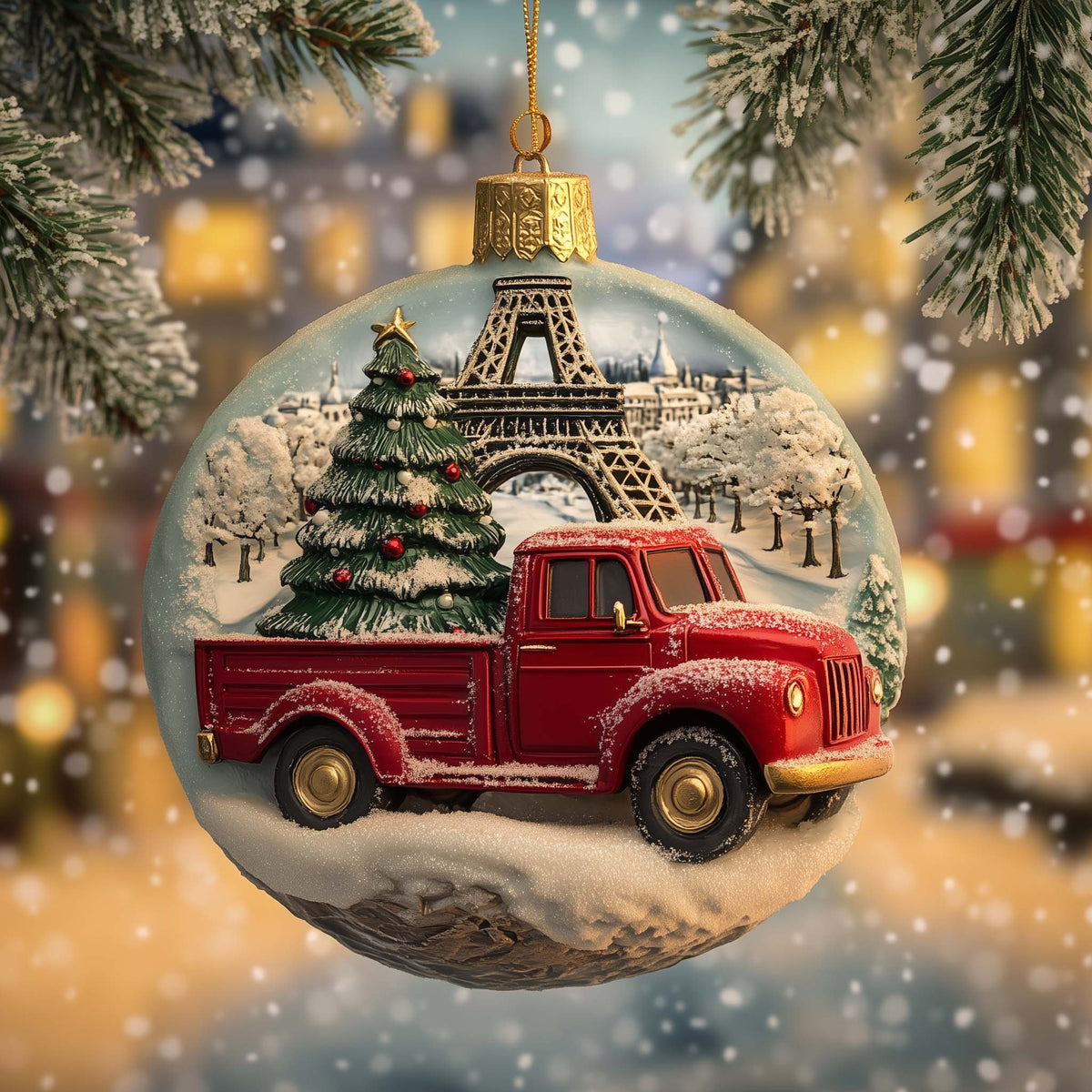 Parisian Truck Christmas Ornament