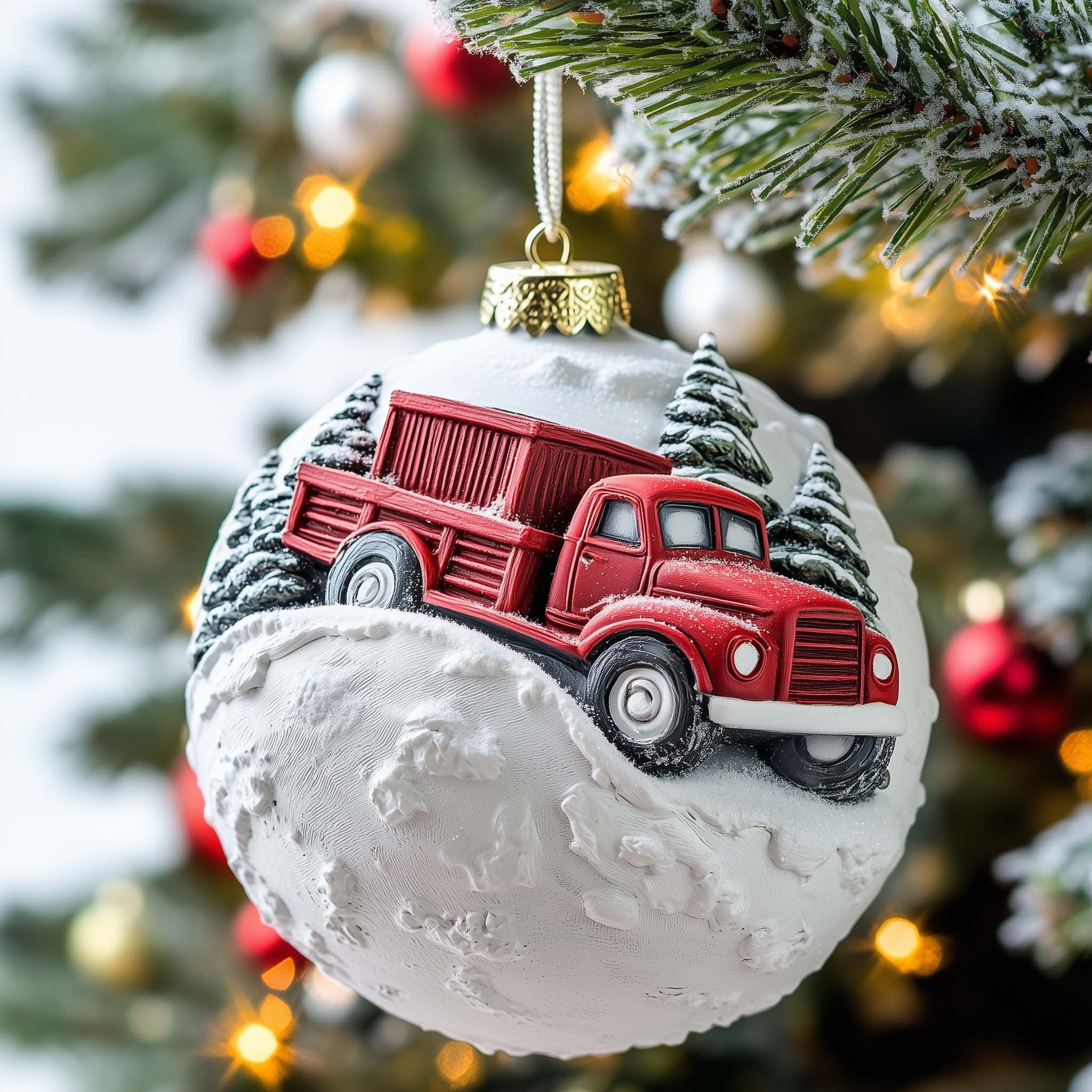 Snowy Truck Christmas Ornament