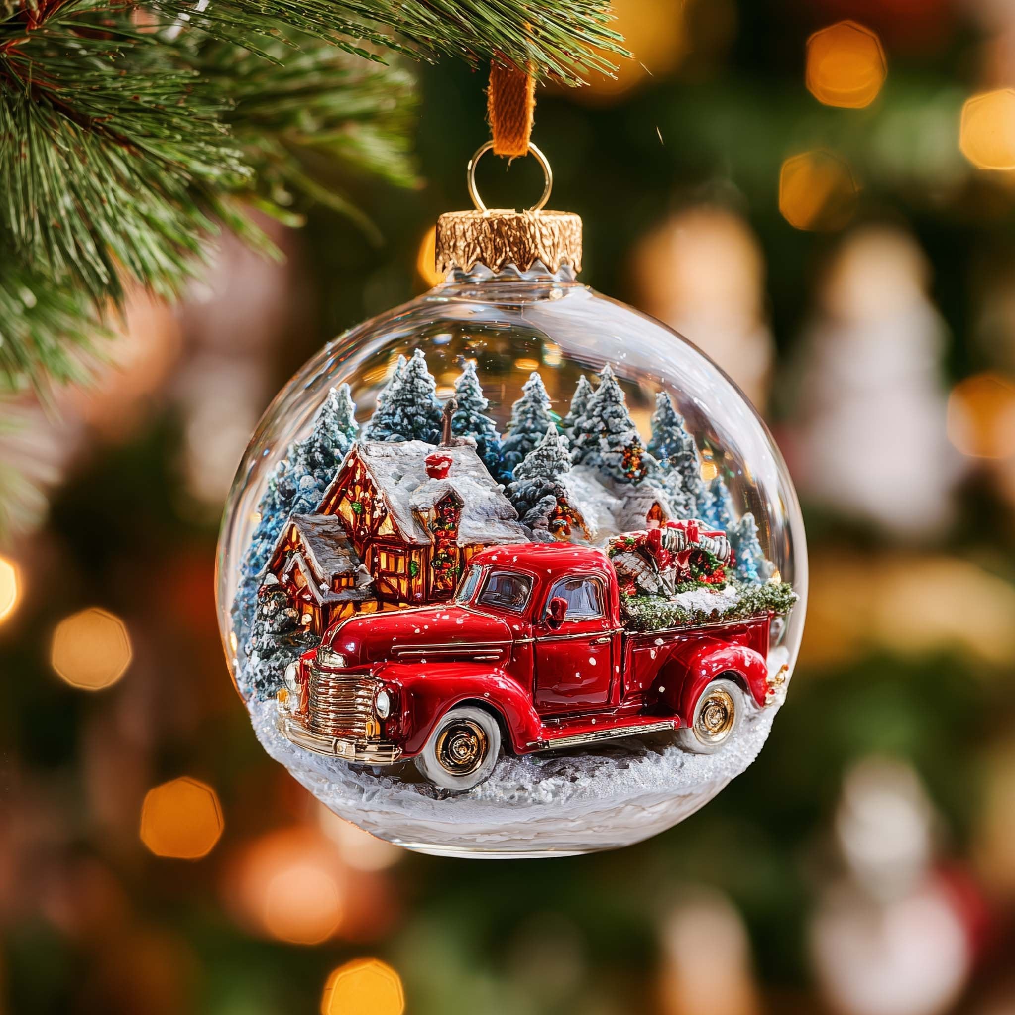 Cabin Truck Christmas Ornament