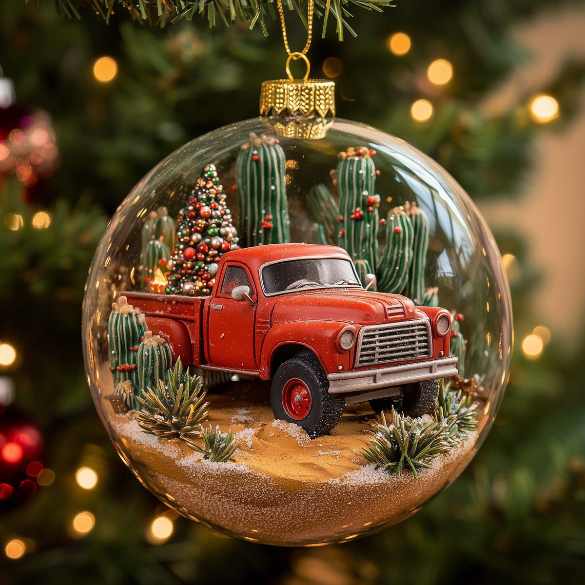Cactus Globe Christmas Ornament