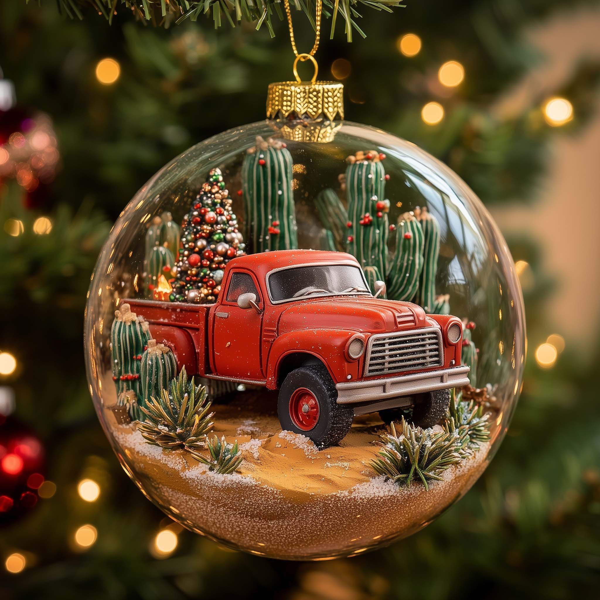 Cactus Globe Christmas Ornament