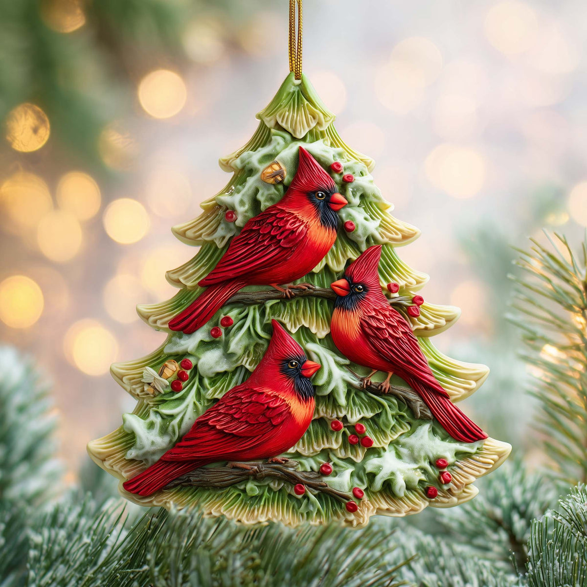 Cardinal Trio Christmas Ornament