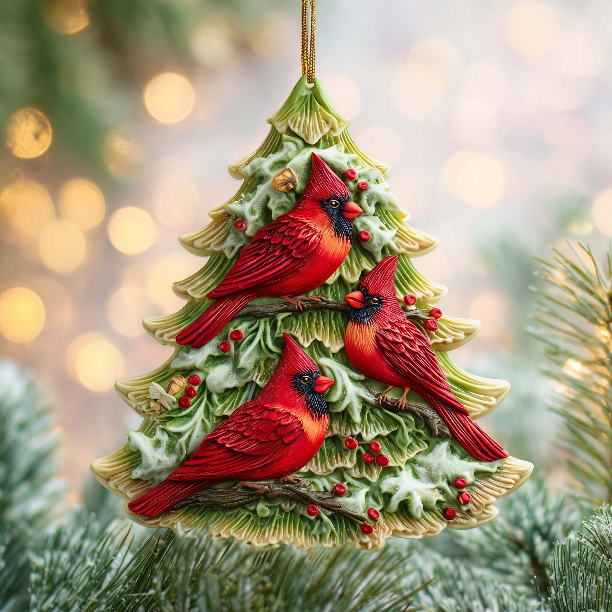 Cardinal Trio Christmas Ornament