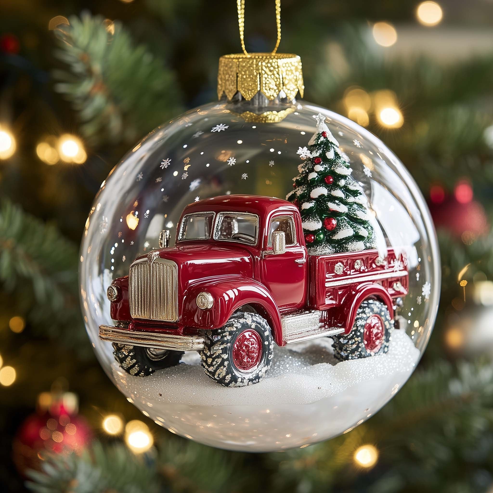 Tree Truck Christmas Ornament
