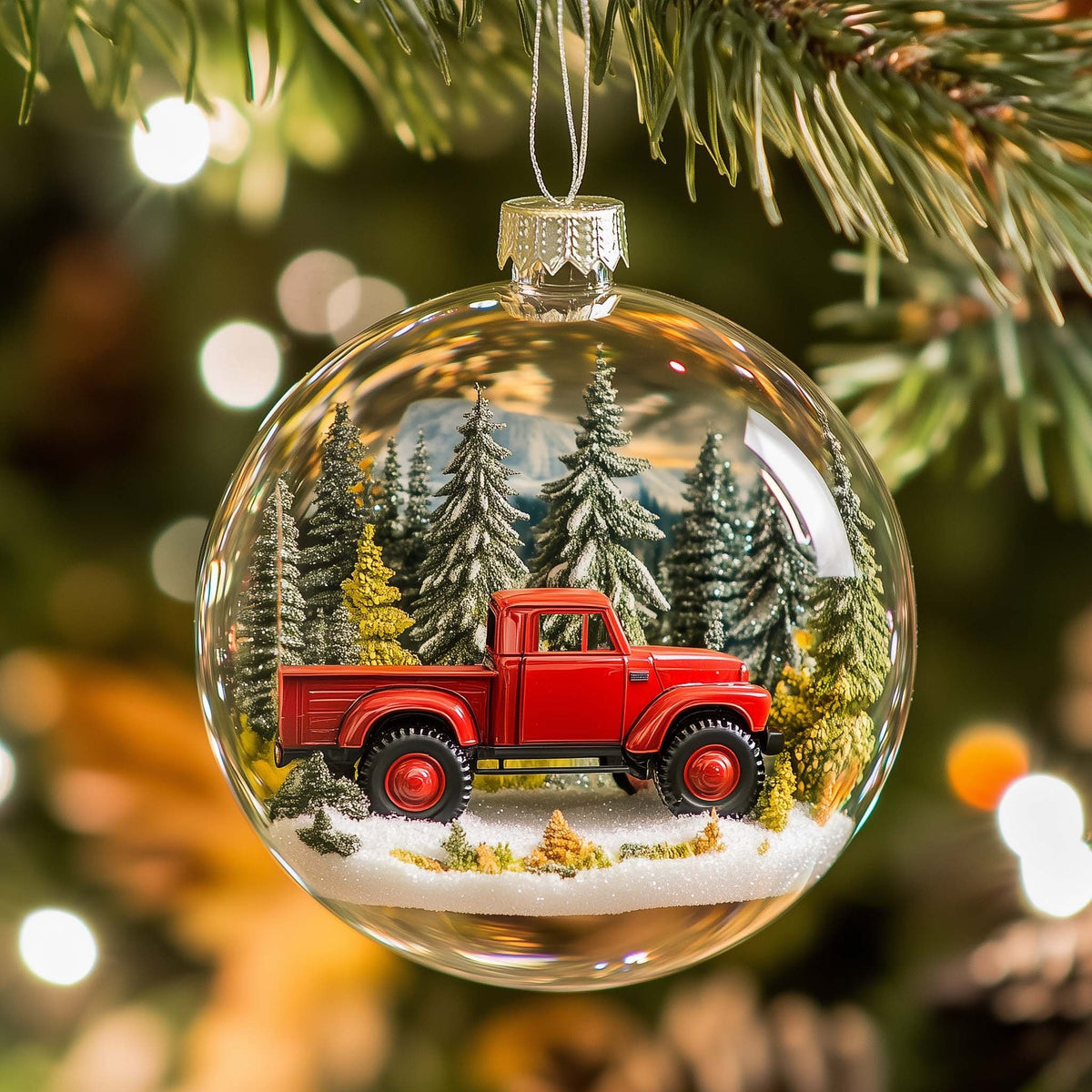 Forest Truck Christmas Ornament