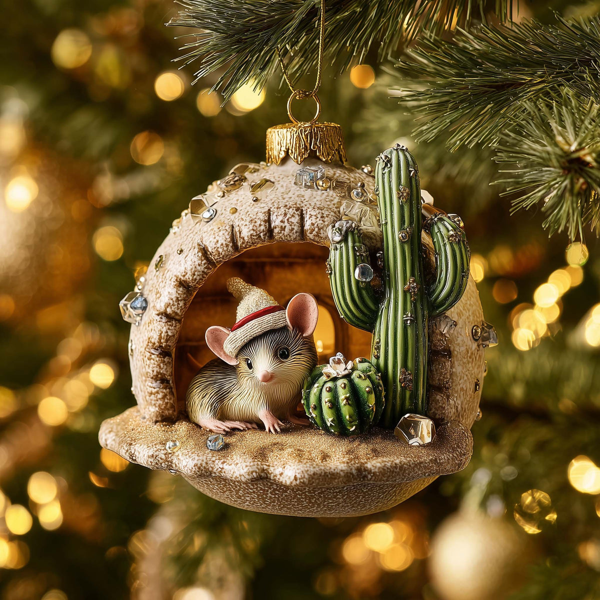 Desert Mouse Christmas Ornament