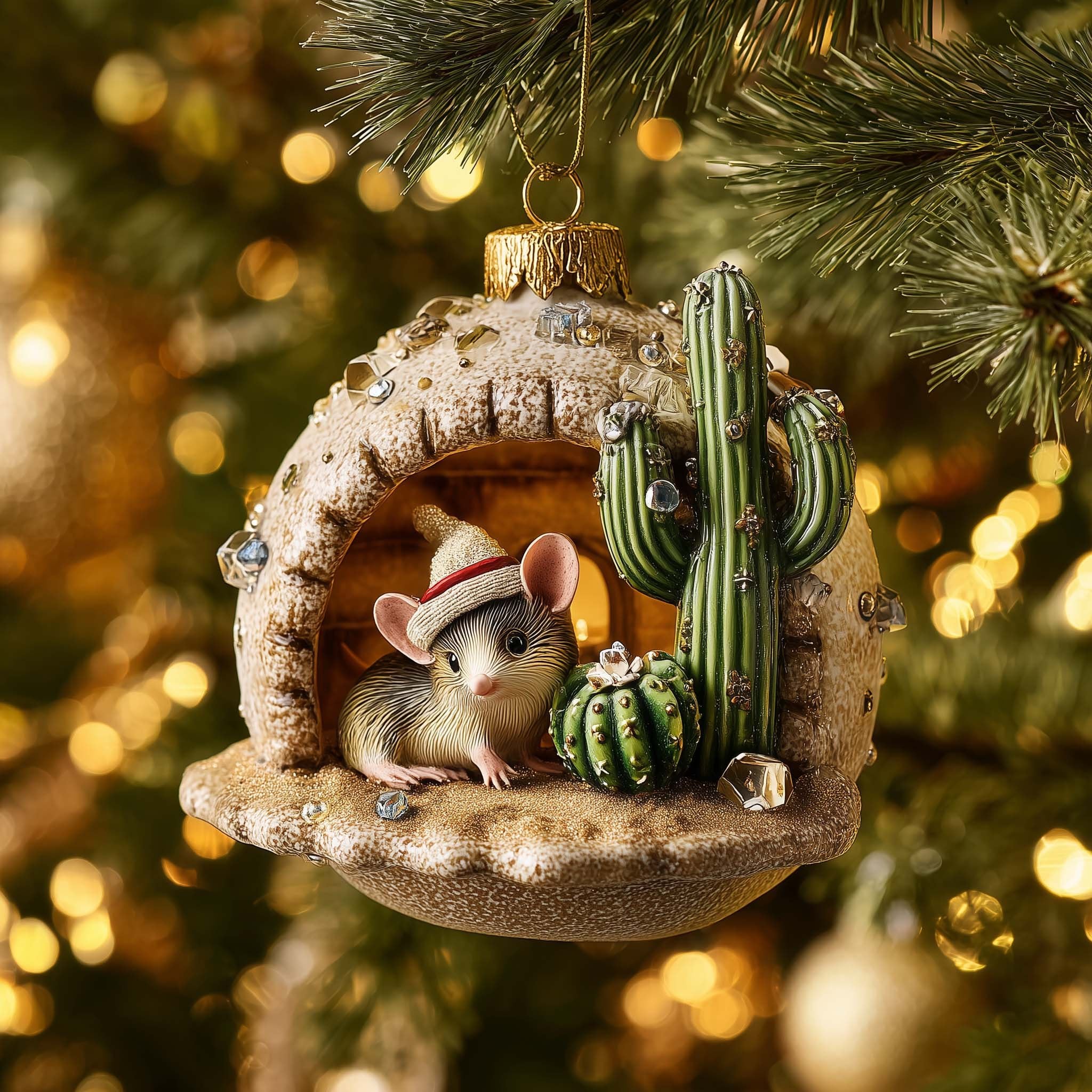 Desert Mouse Christmas Ornament