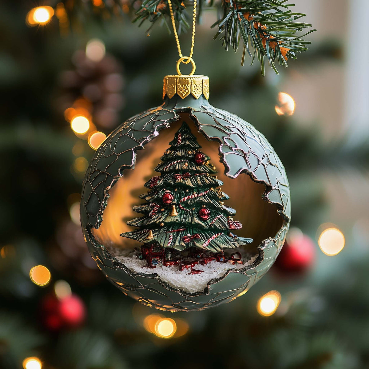 Tree Diorama Christmas Ornament