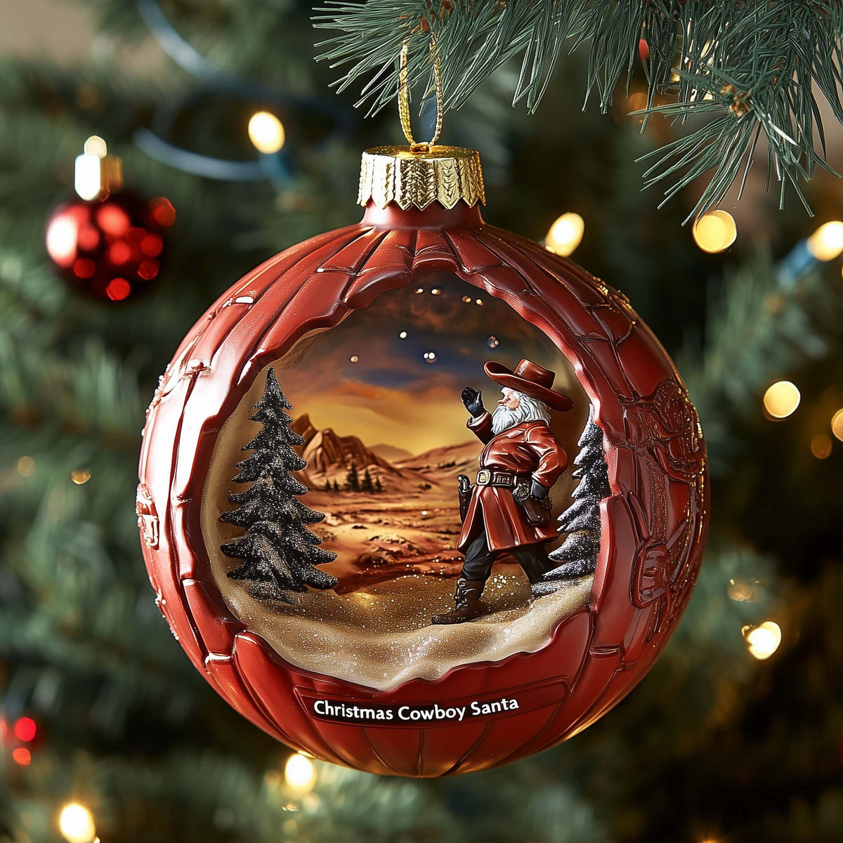 Desert Santa Christmas Ornament