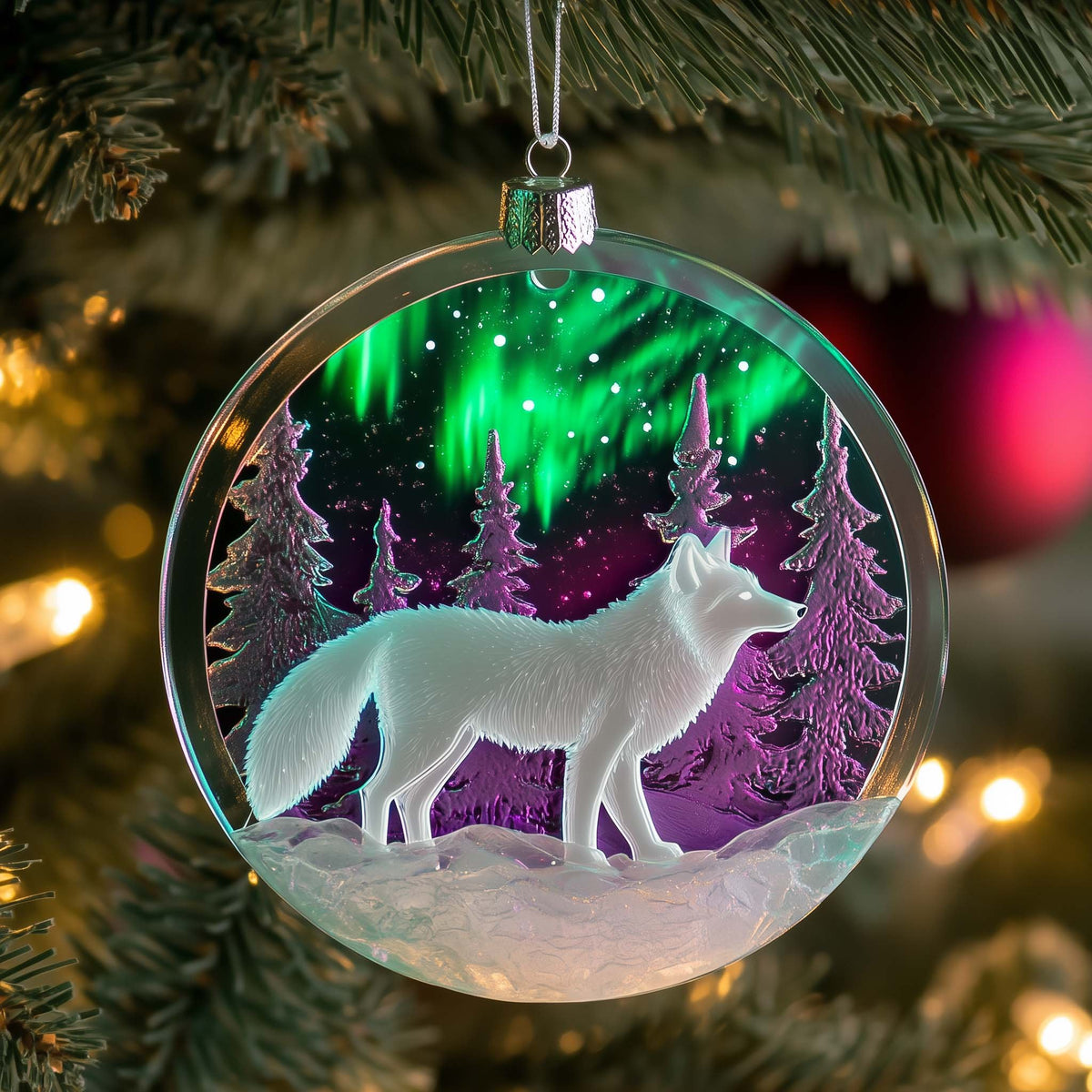 Northern Fox Christmas Ornament