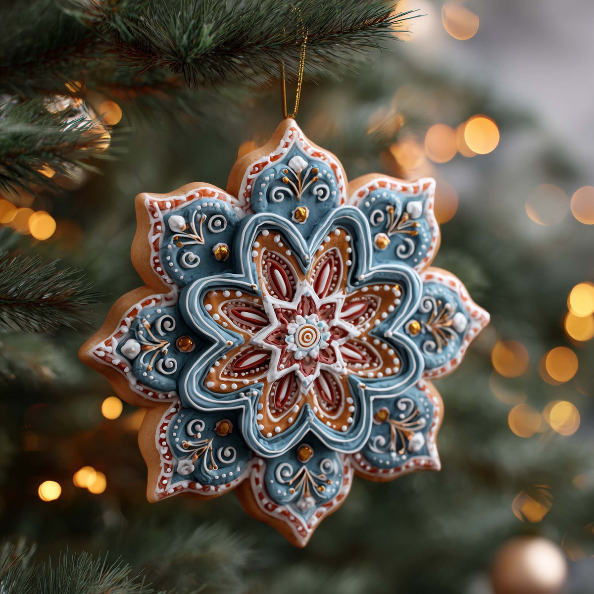 Gingerbread Snowflake Christmas Ornament
