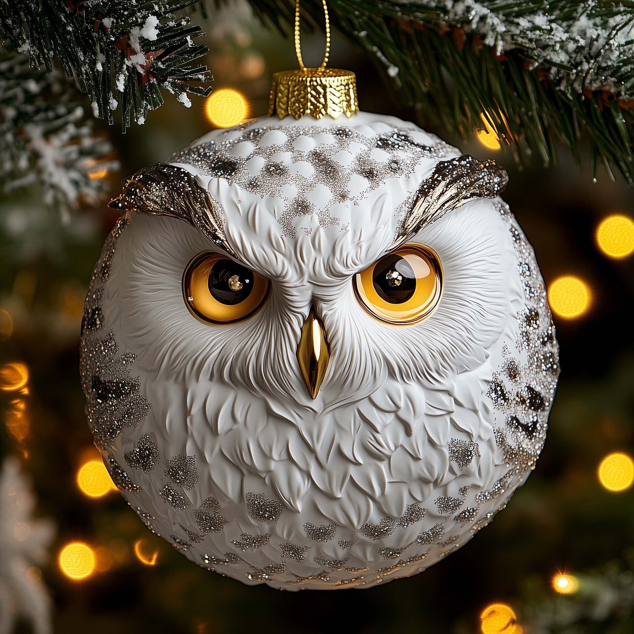Owl Face Christmas Ornament