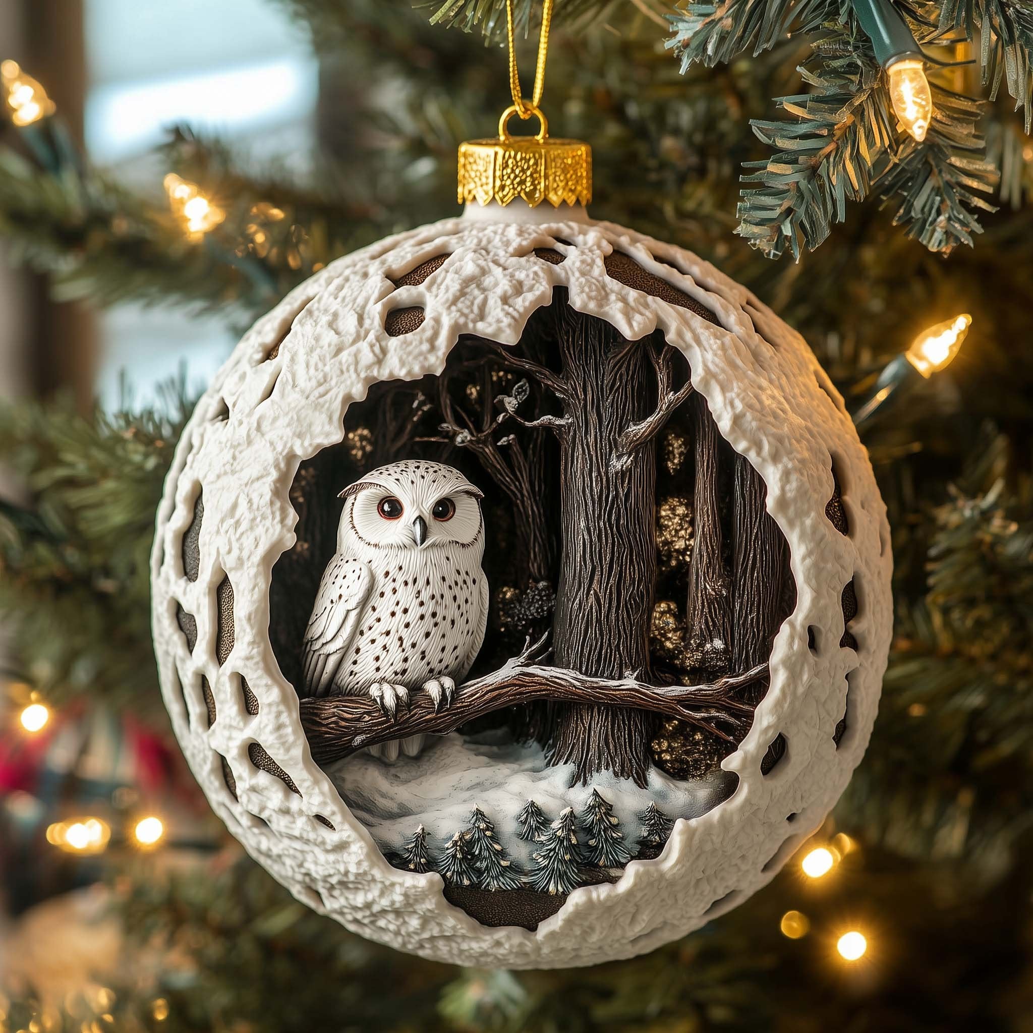 Forest Owl Christmas Ornament