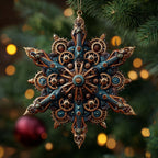 Steampunk Snowflake Christmas Ornament