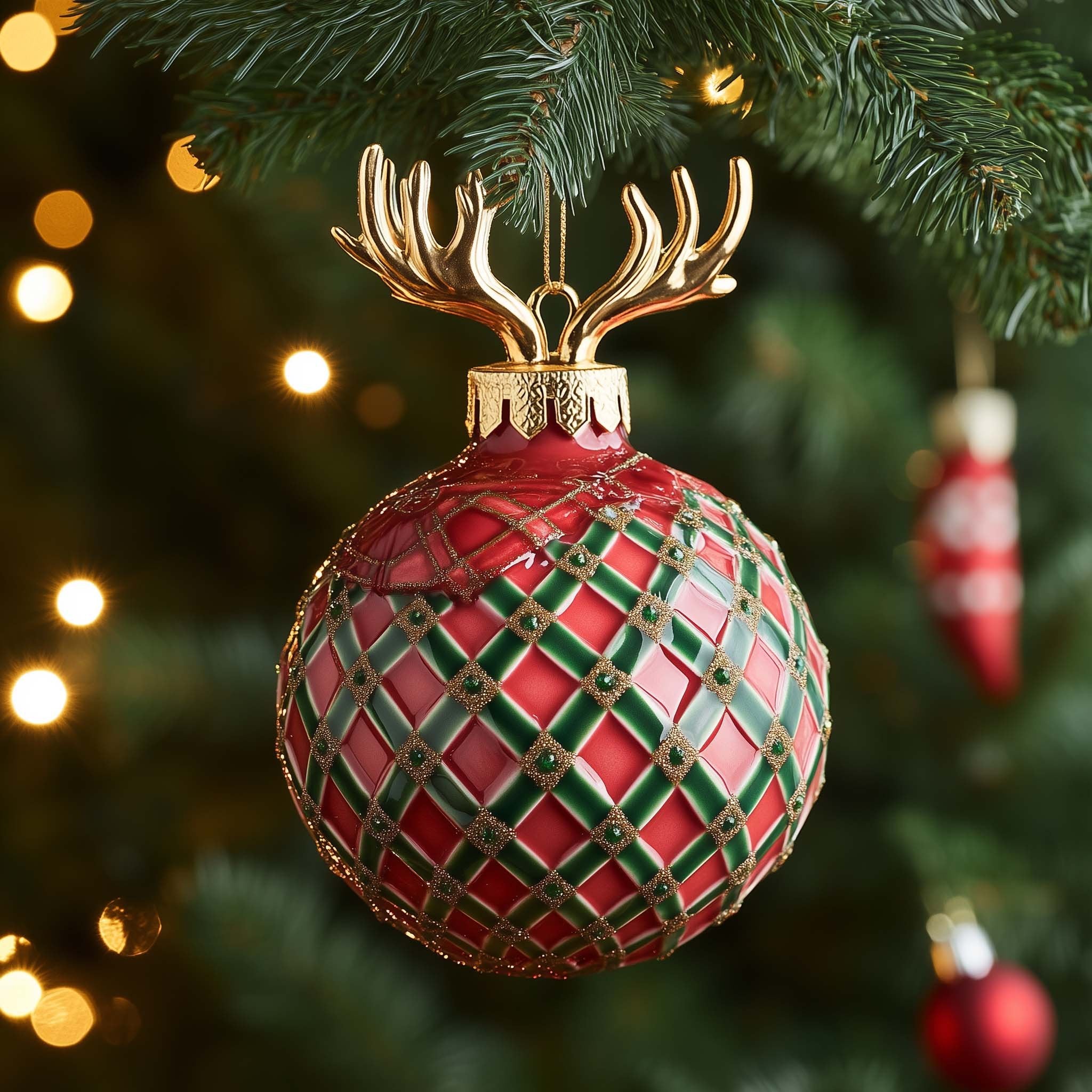 Antler Bauble Christmas Ornament