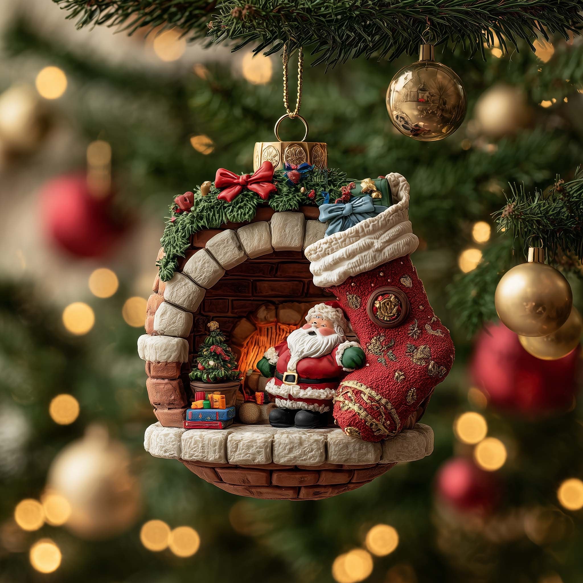 Cozy Santa Christmas Ornament