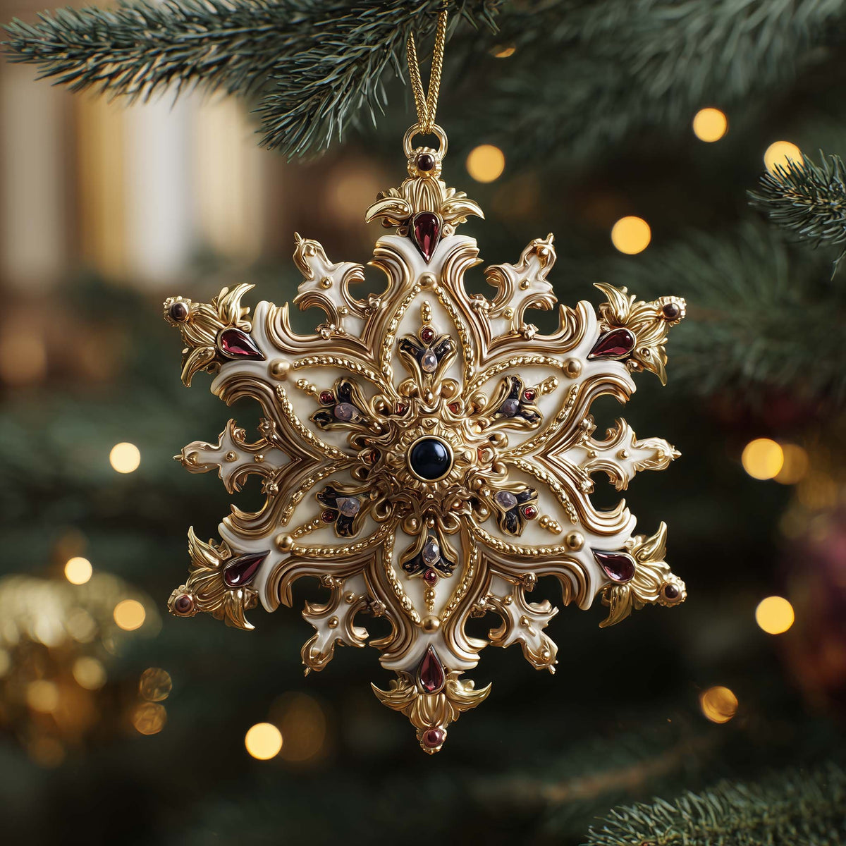 Iced Snowflake Christmas Ornament
