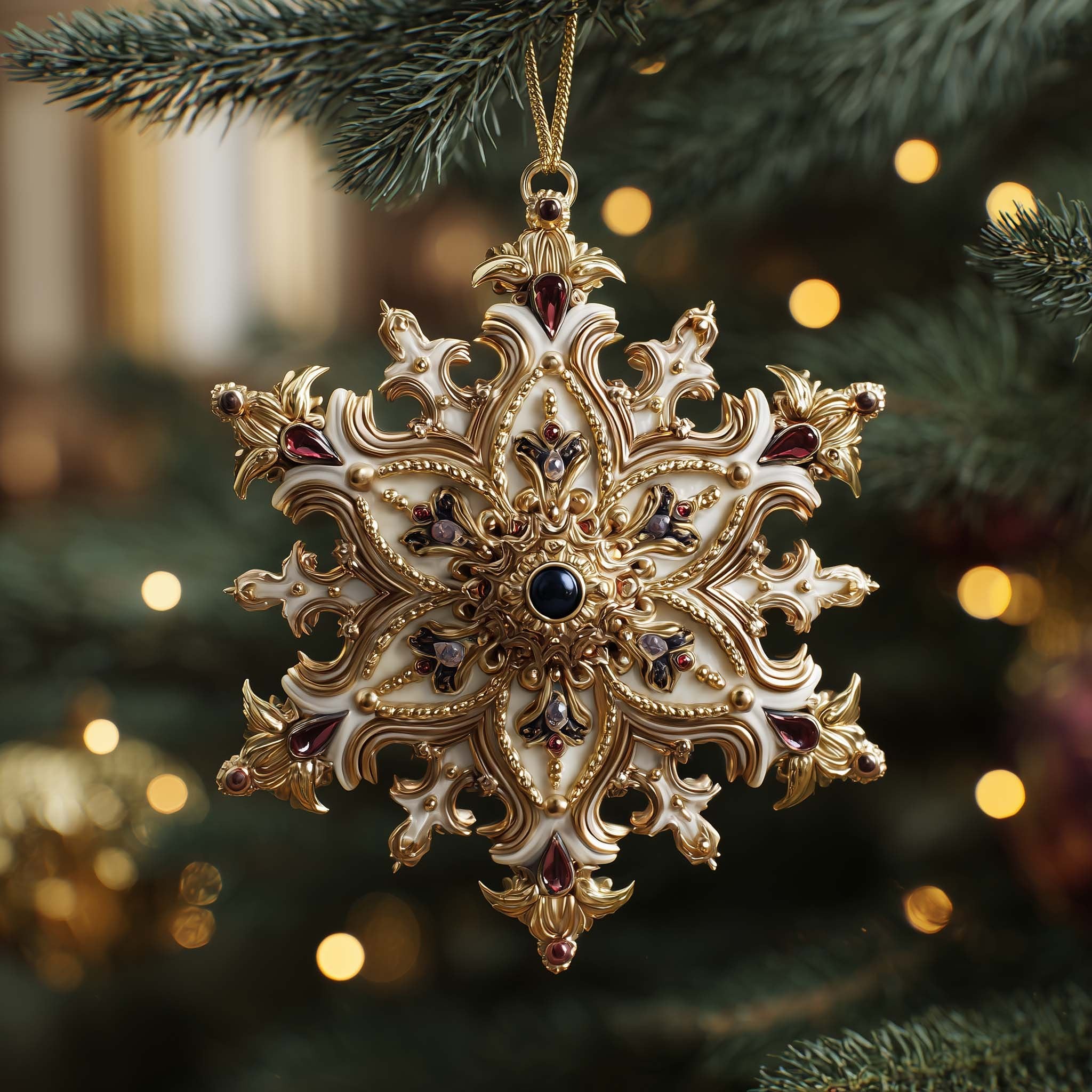 Iced Snowflake Christmas Ornament