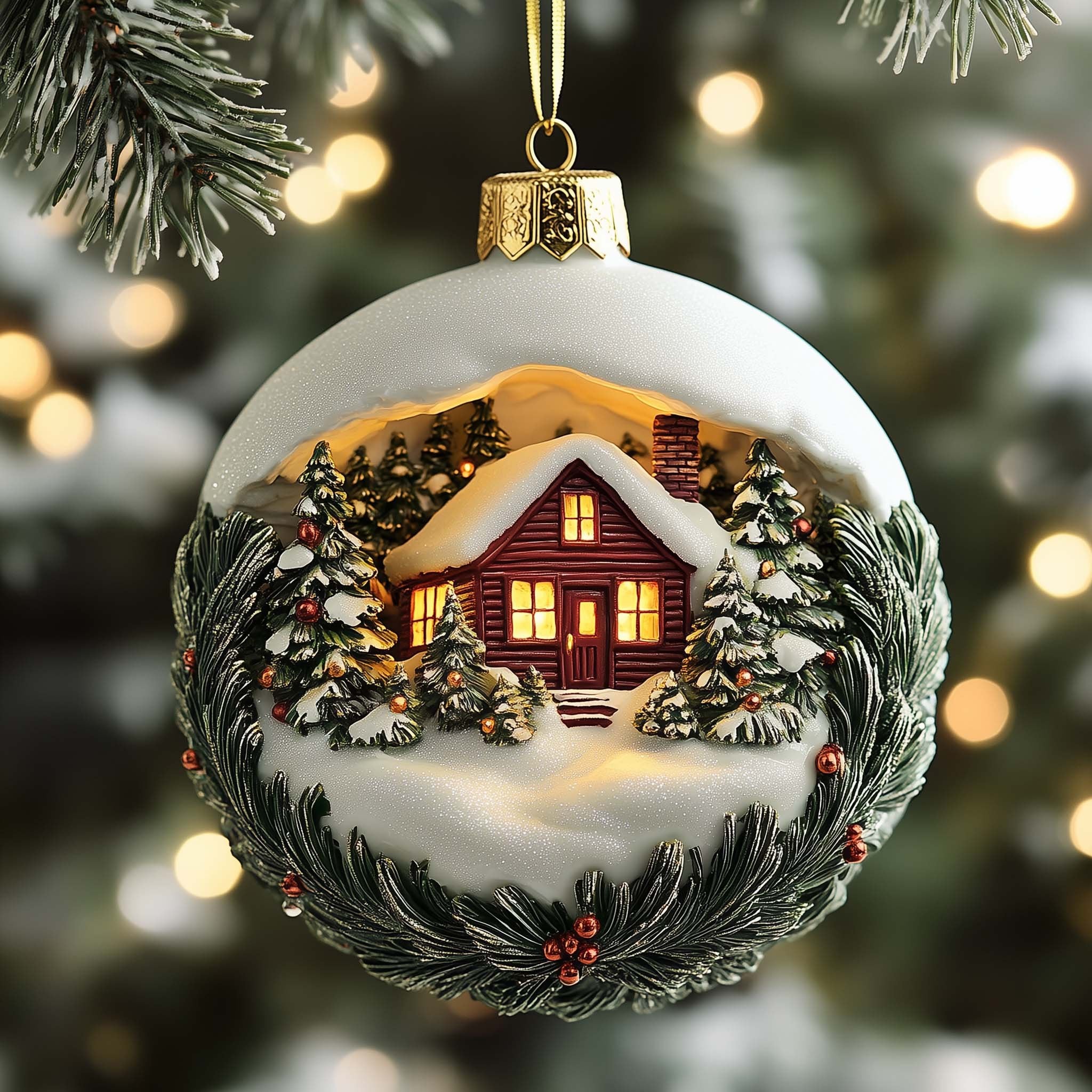 Cabin Christmas Ornament