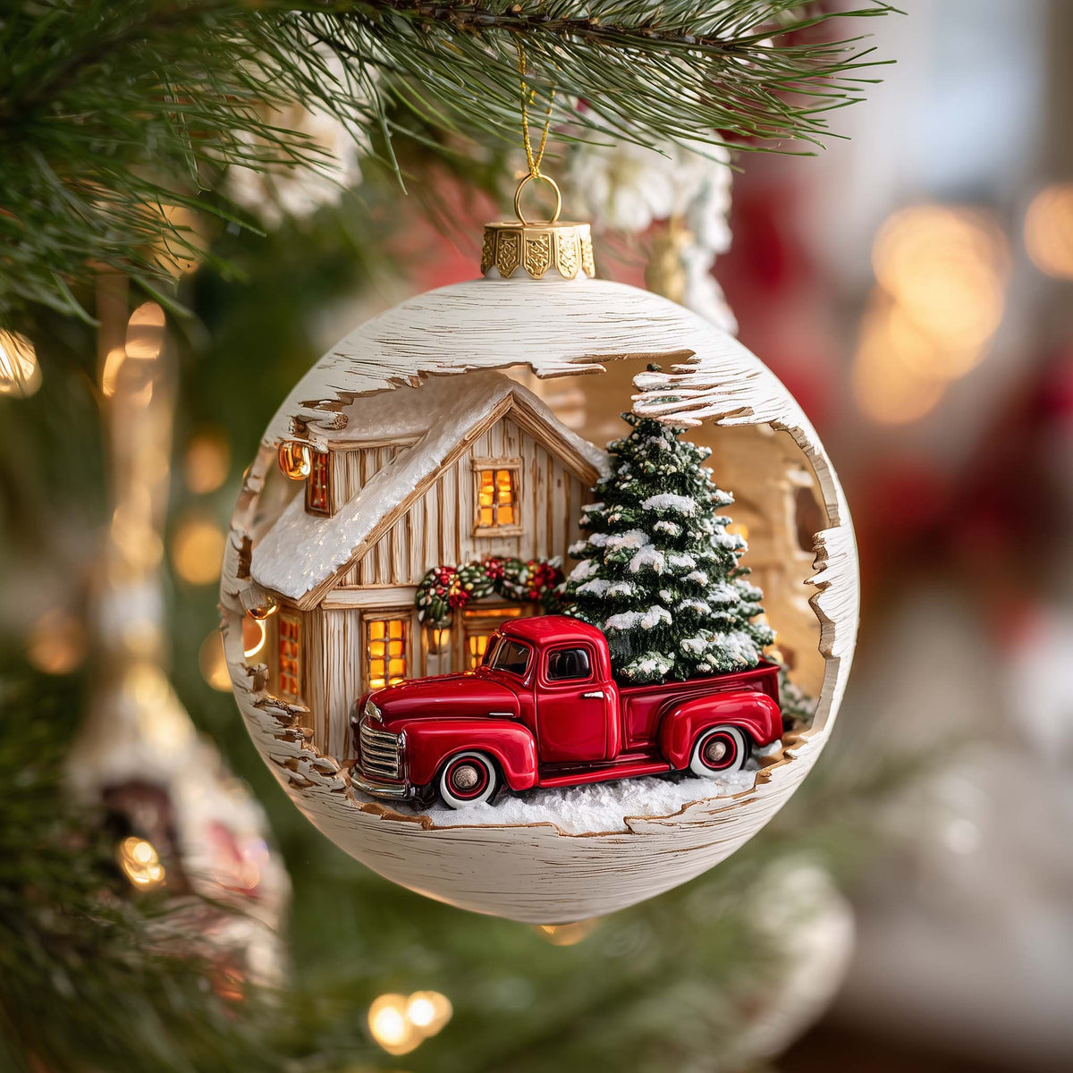 Cabin Truck M390 Christmas Ornament